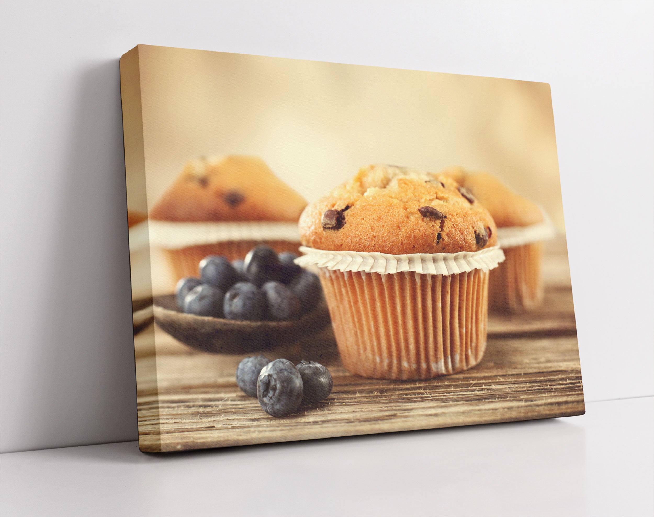 Muffins mit Blaubeeren - Leinwandbild