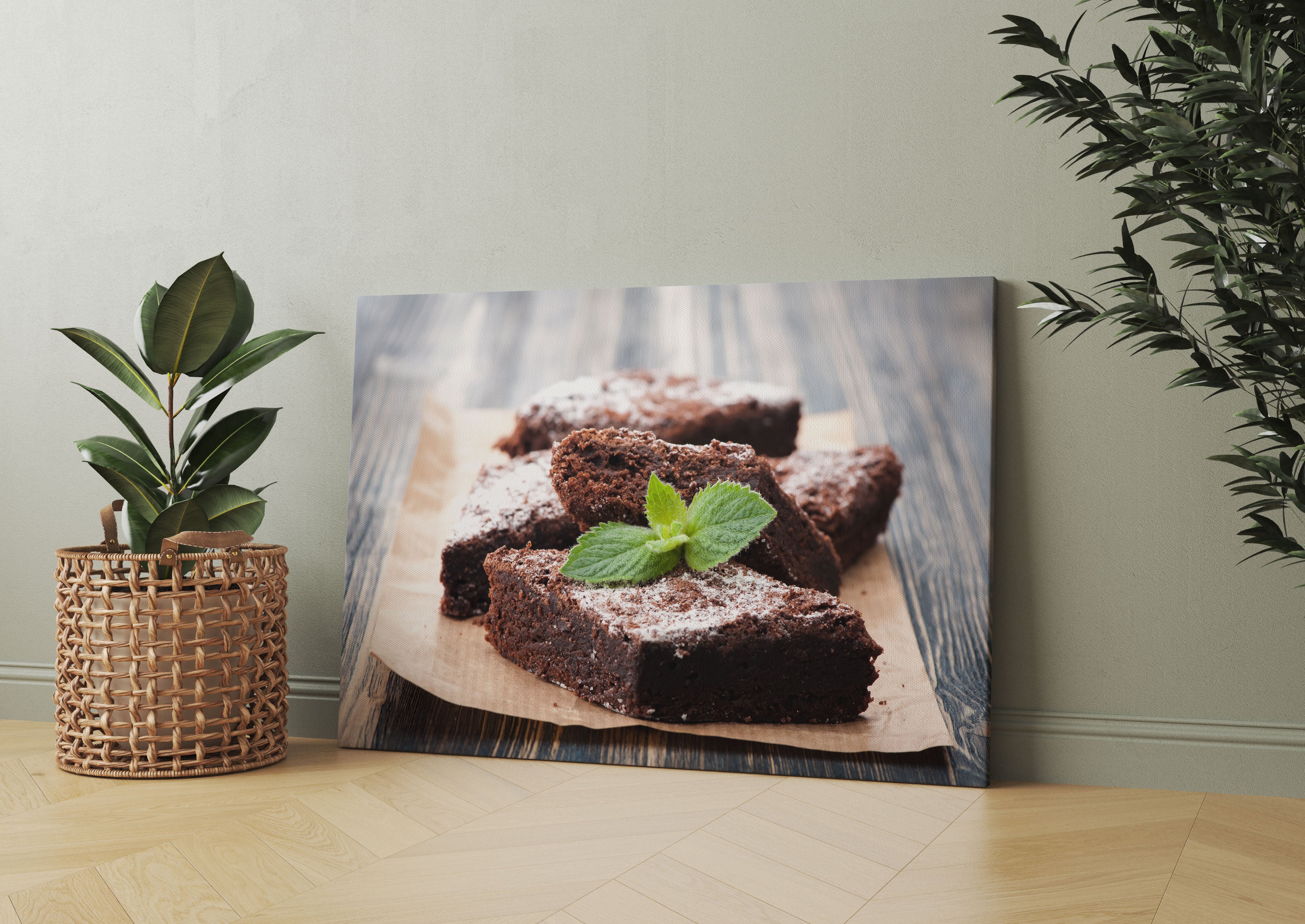 Schokobrownies Leinwandbild Wohnzimmer