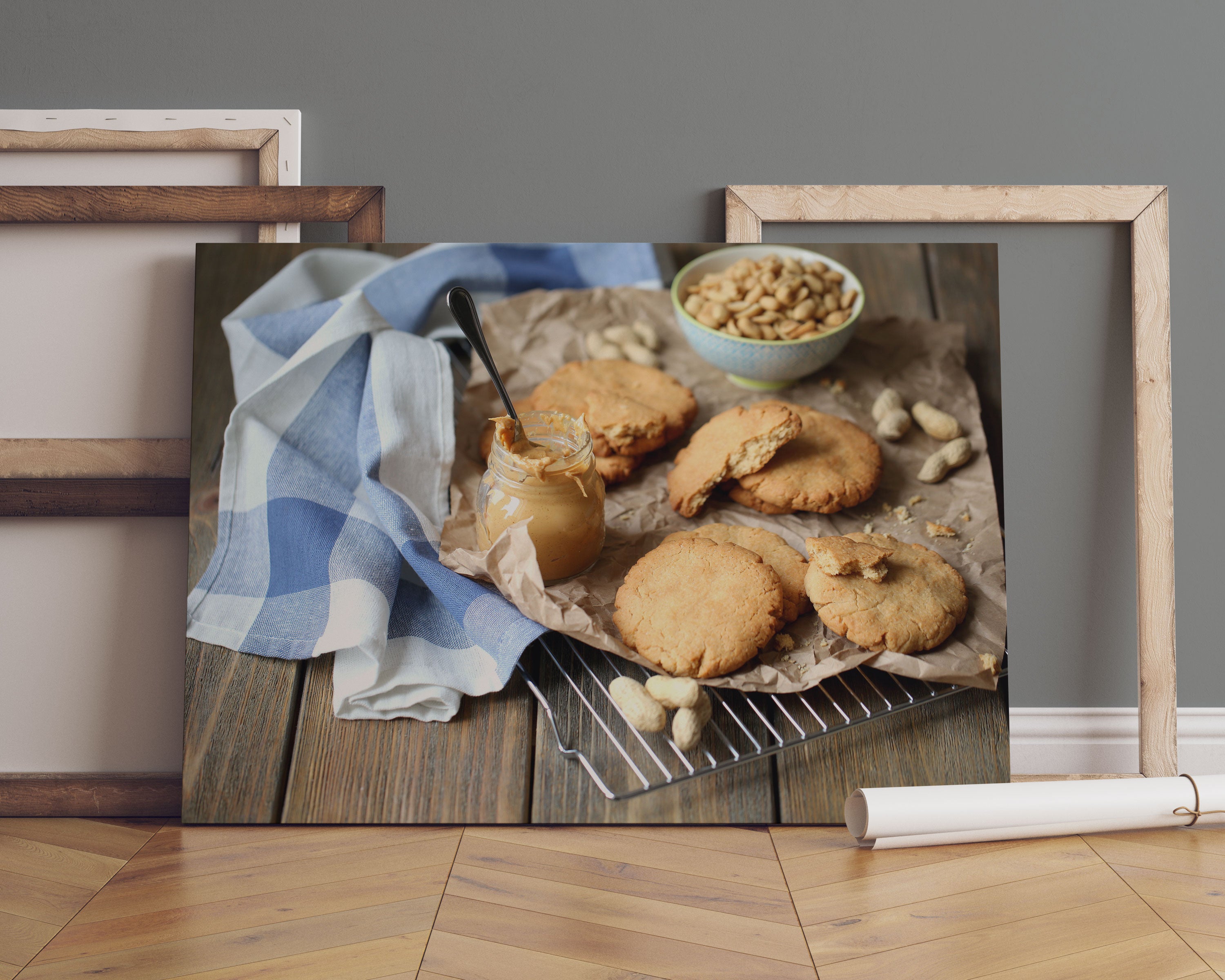 Plätzchen mit Erdnussbutter Leinwandbild Sofa