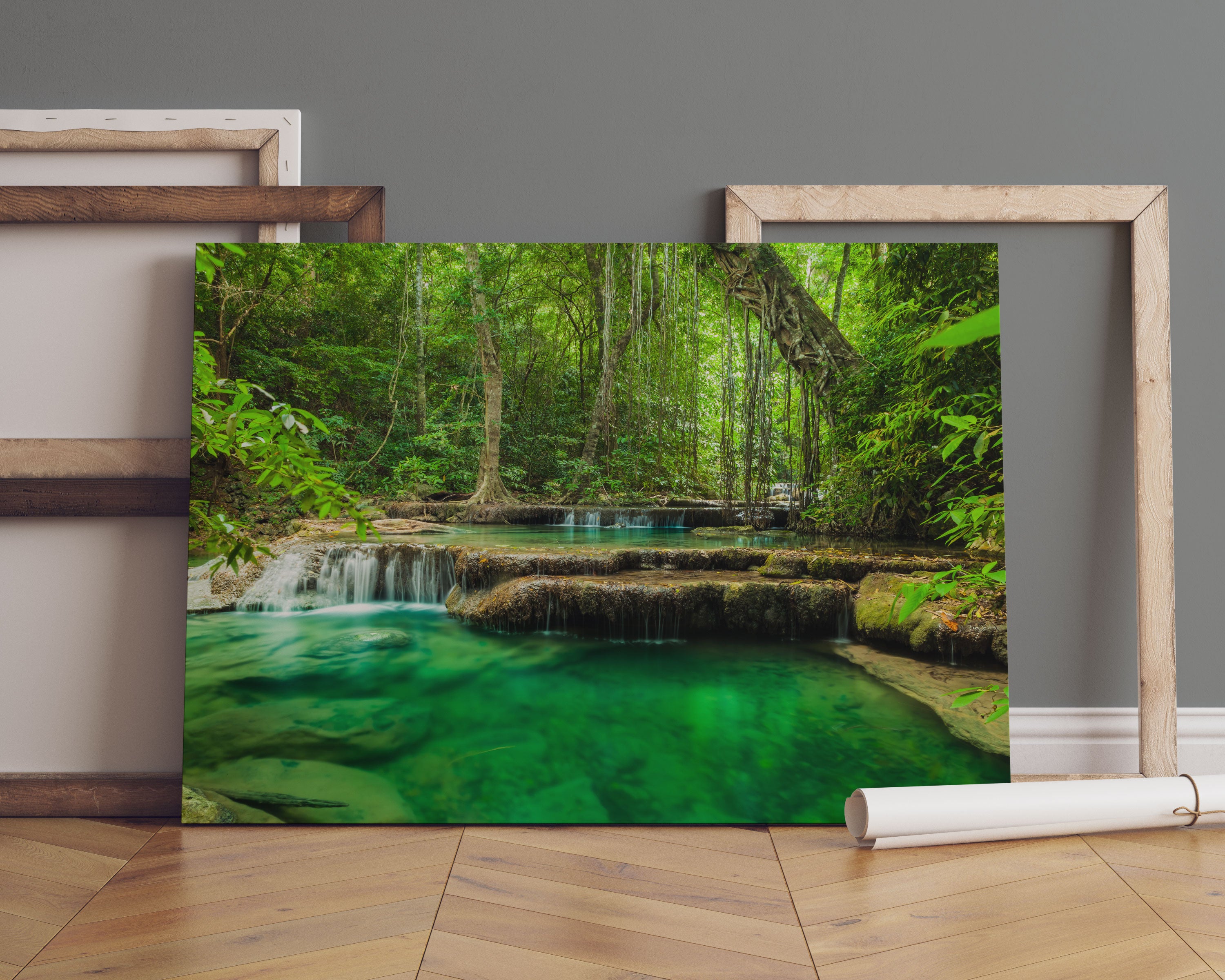 Tropischer Fluss Leinwandbild Sofa