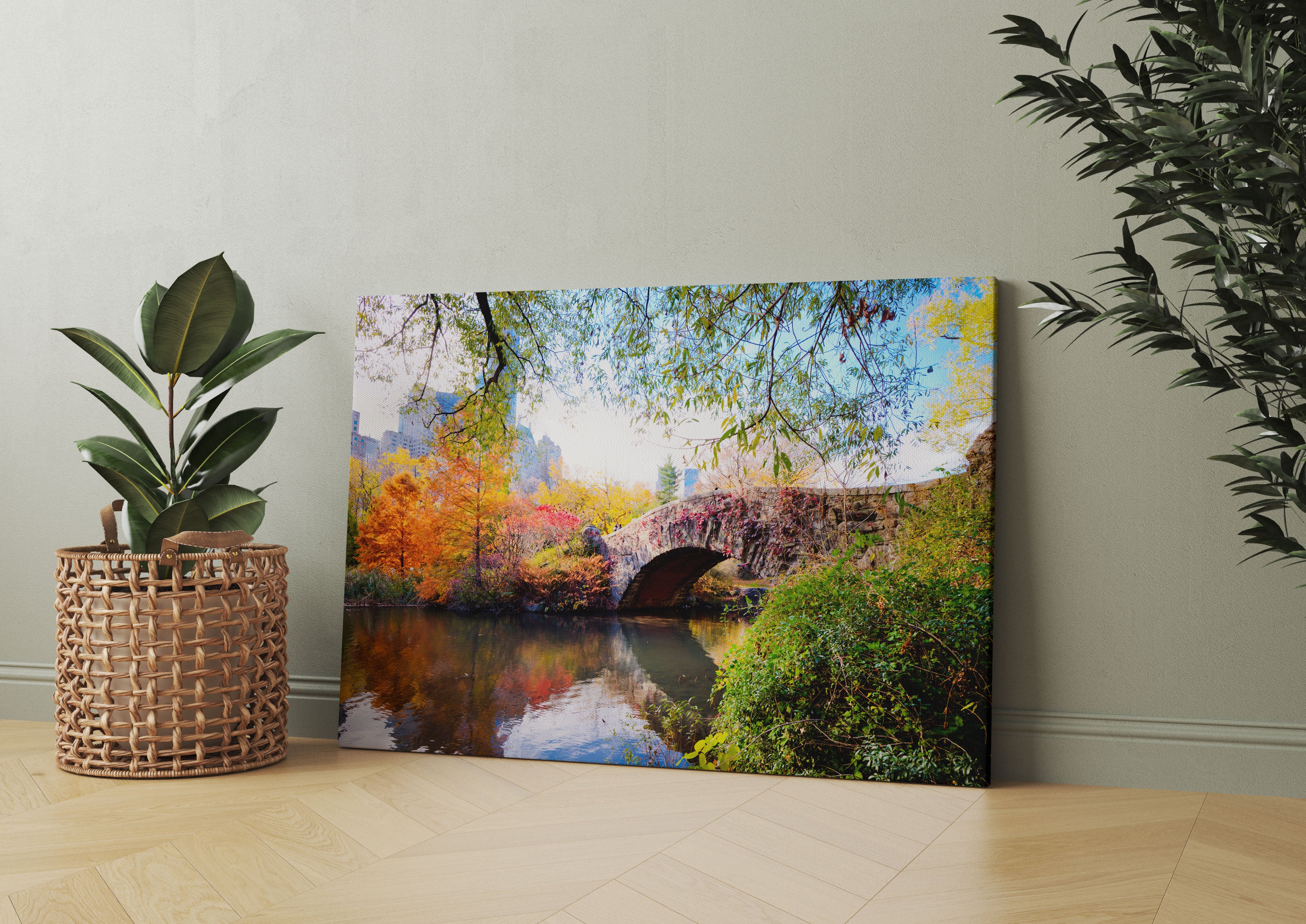 Brücke im Central Park Leinwandbild Wohnzimmer