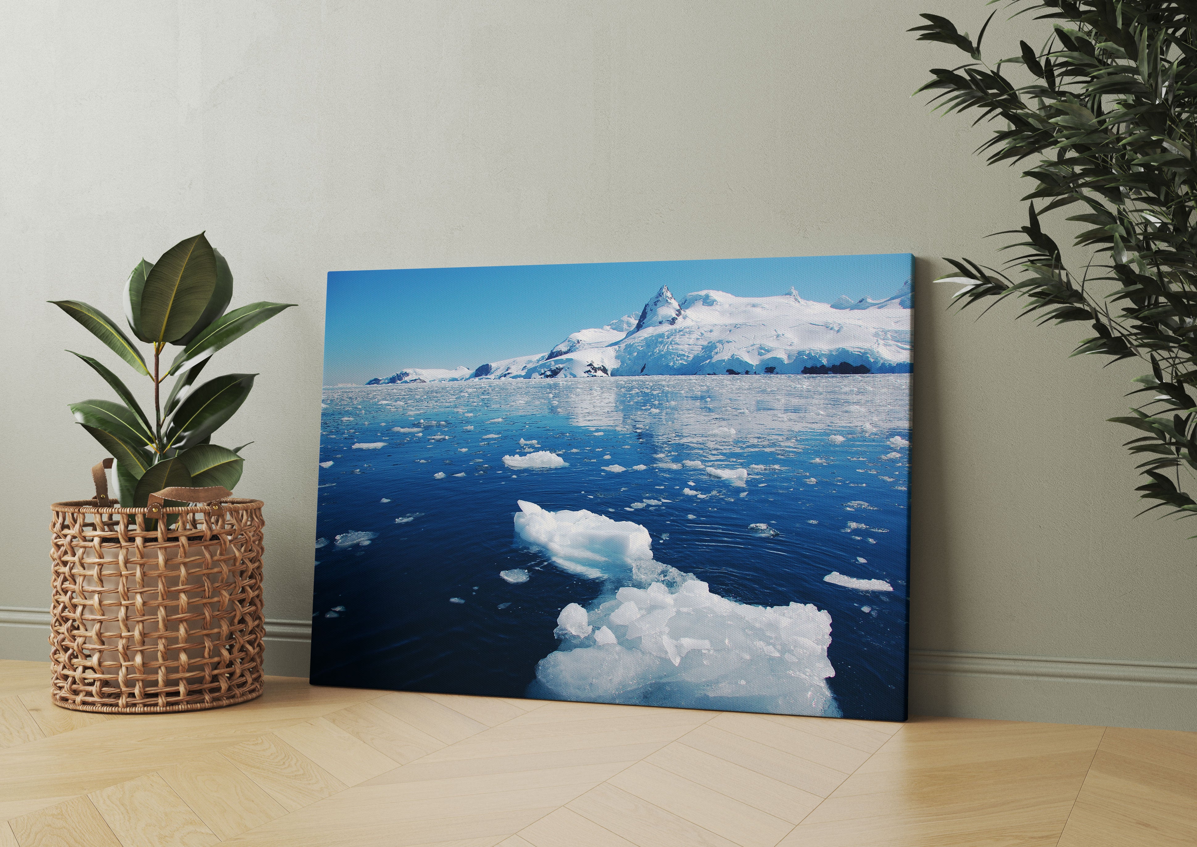 Eisbrocken im Meer Leinwandbild Wohnzimmer