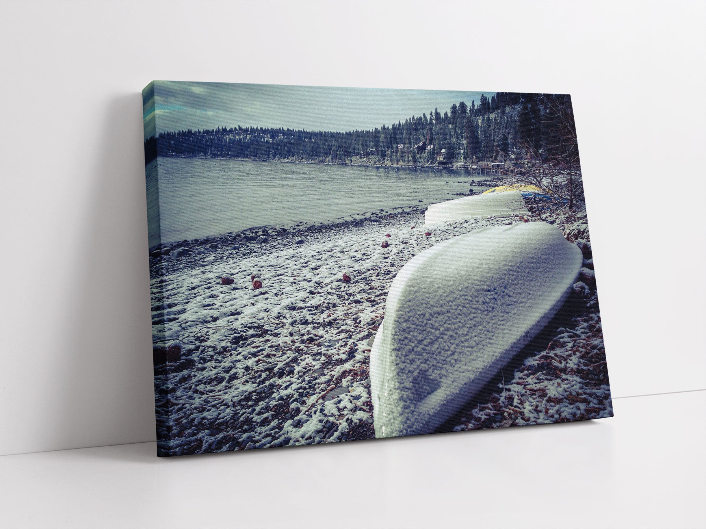 Boote im Winter Leinwandbild Studio