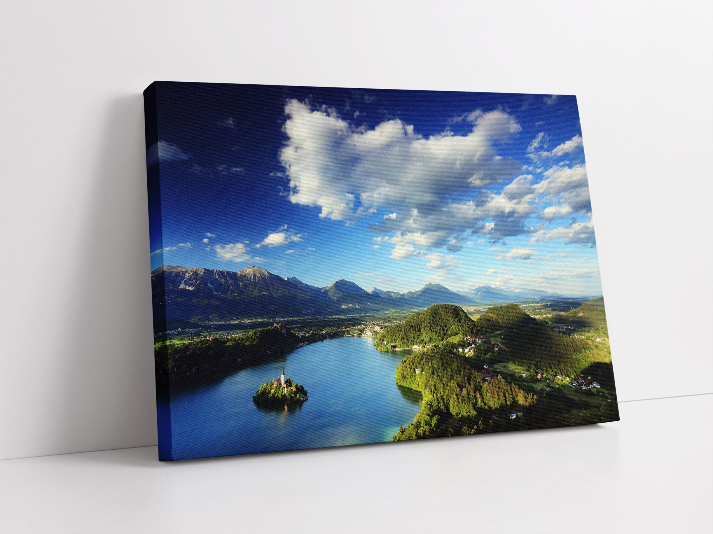 Atemberaubende Seen Landschaft Leinwandbild Studio