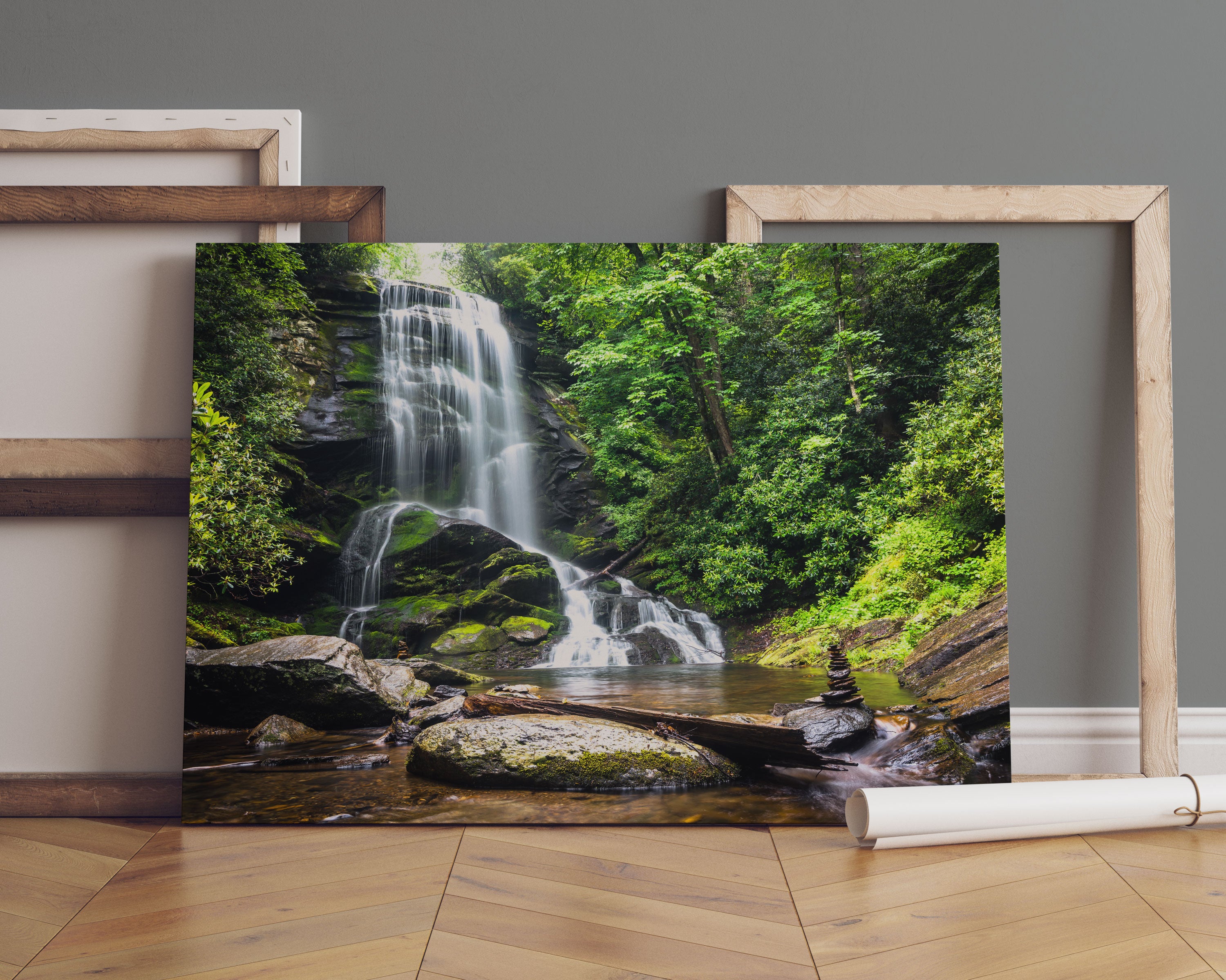 Wasserfall Leinwandbild Sofa