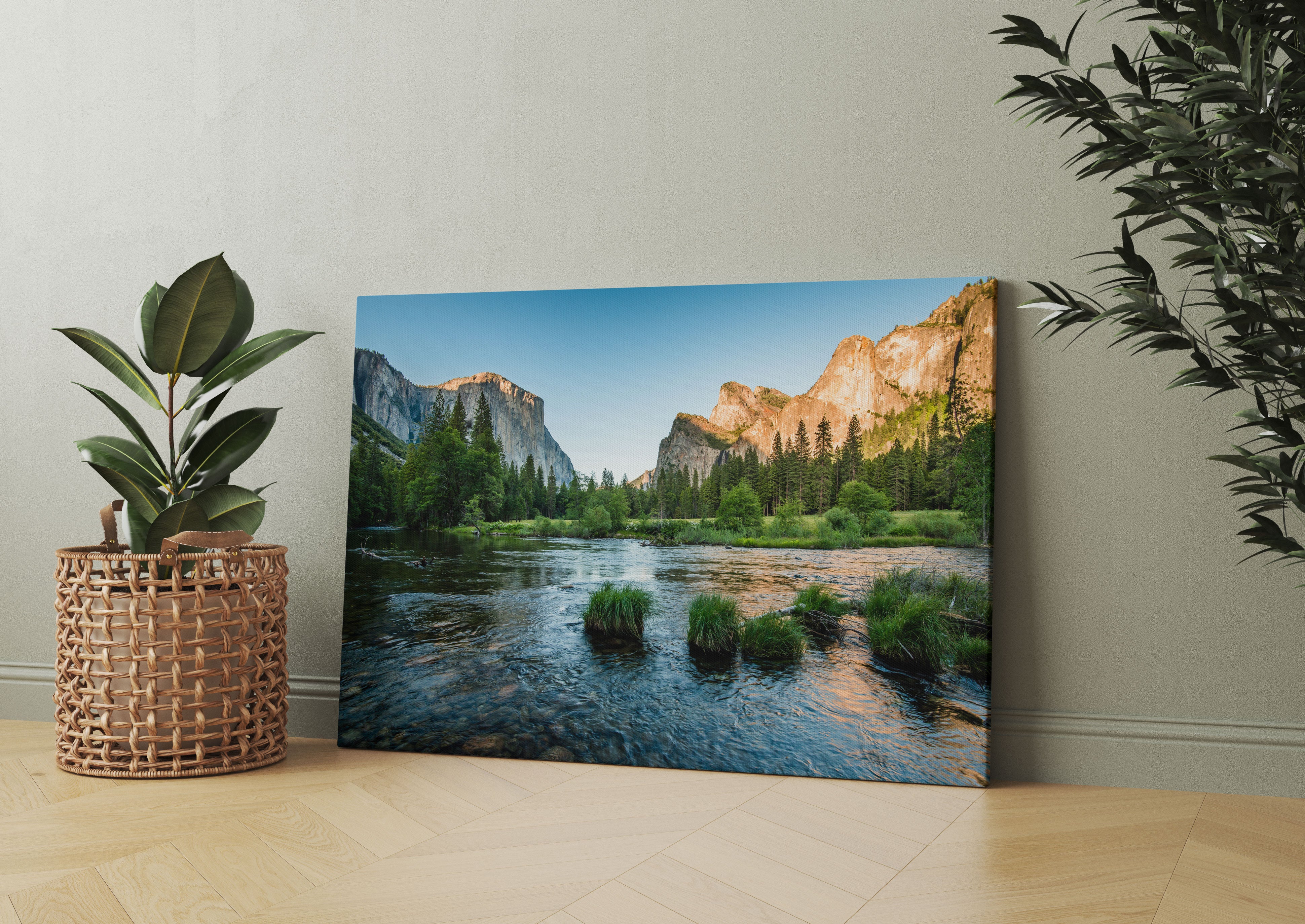 Fluss in den Bergen Leinwandbild Wohnzimmer