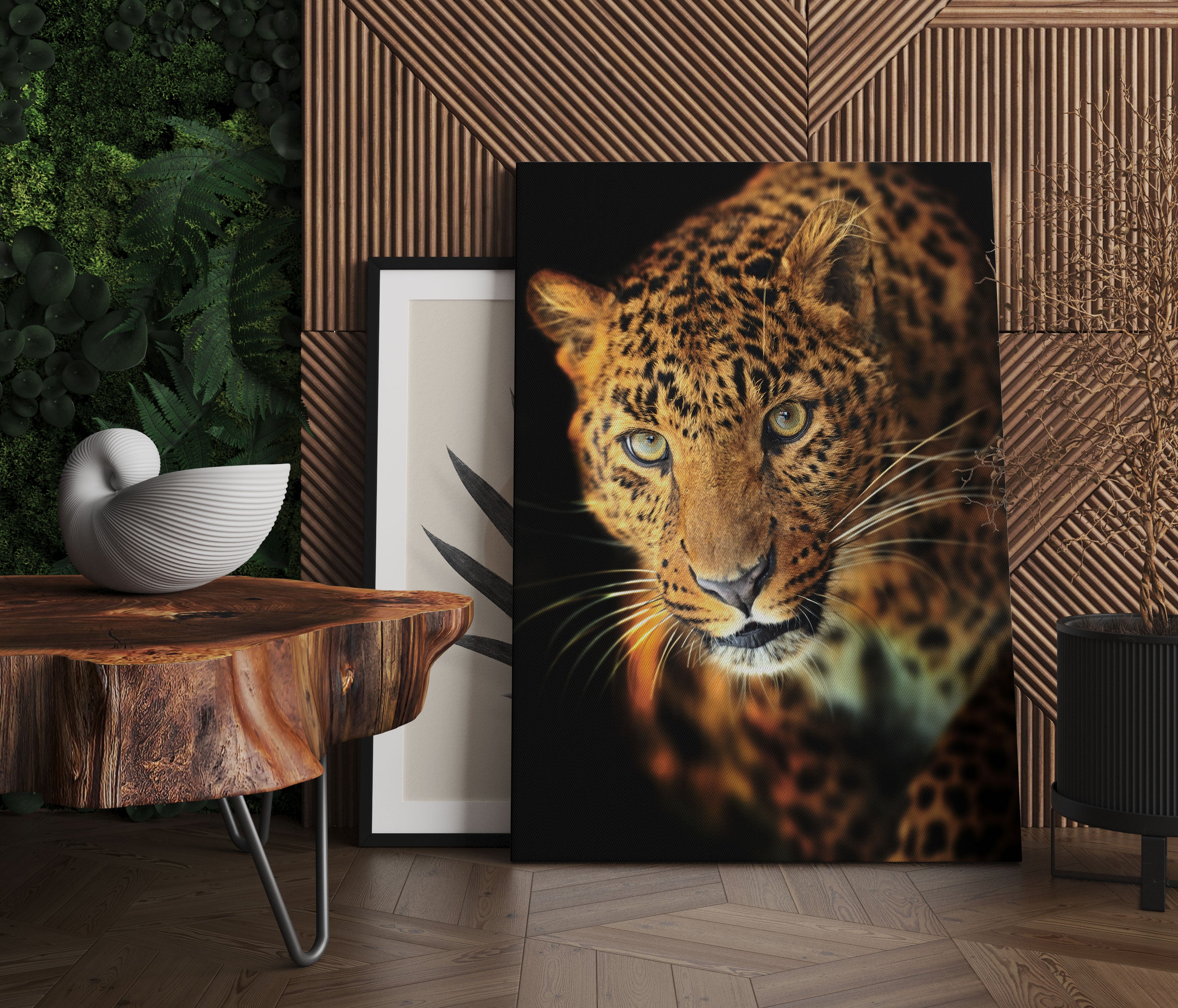 Anmutiger Leopard Leinwandbild Regal