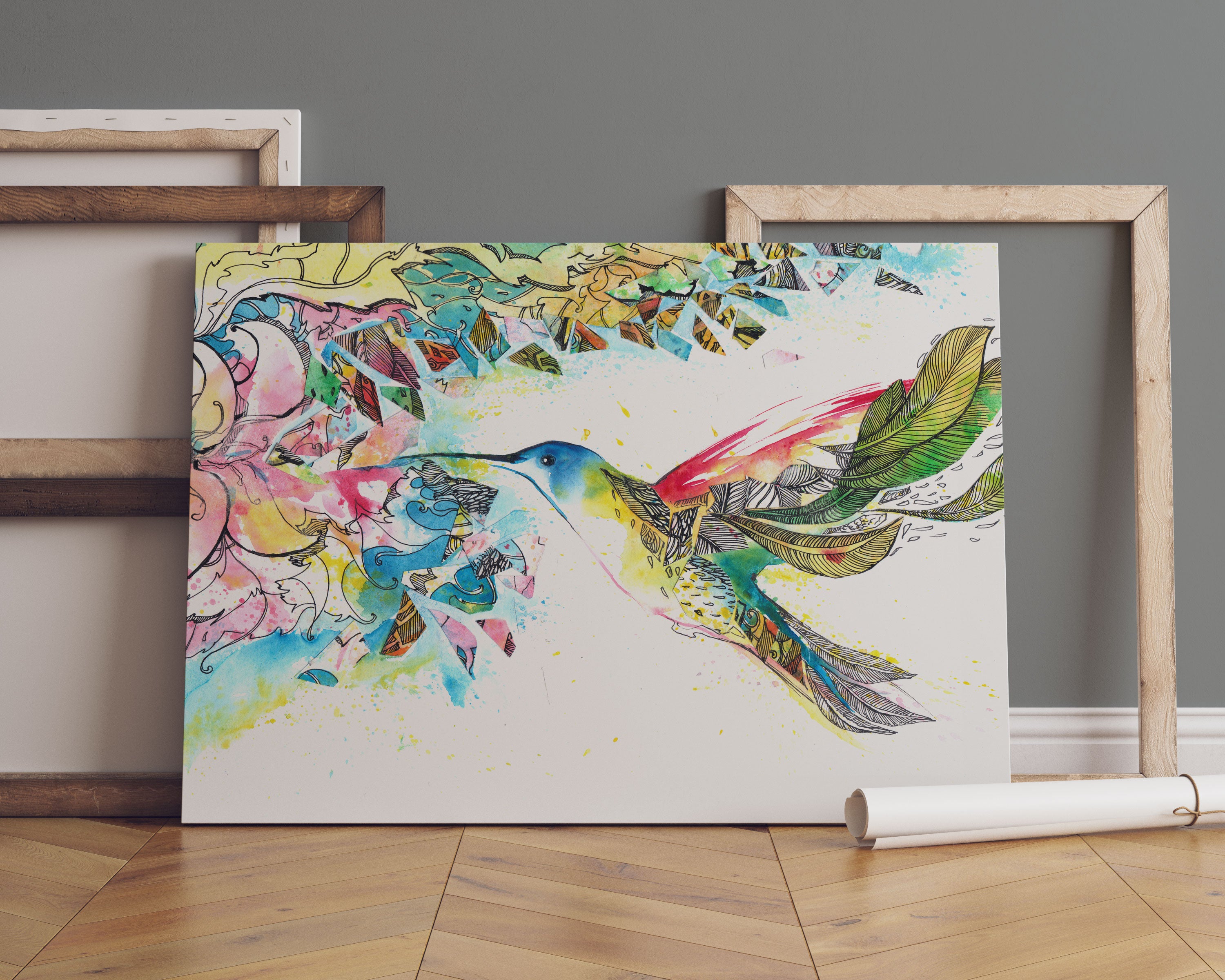 Kolibri Kunst Leinwandbild Sofa