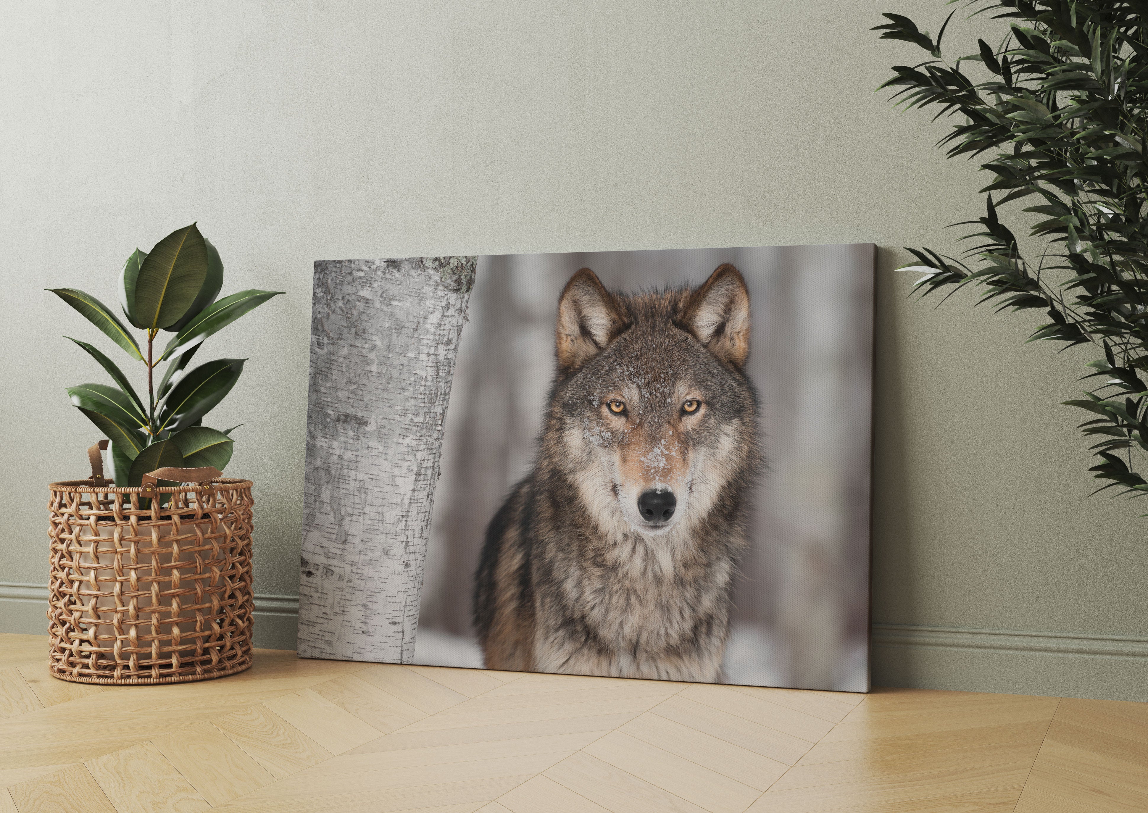 Wachsamer Wolf Leinwandbild Wohnzimmer