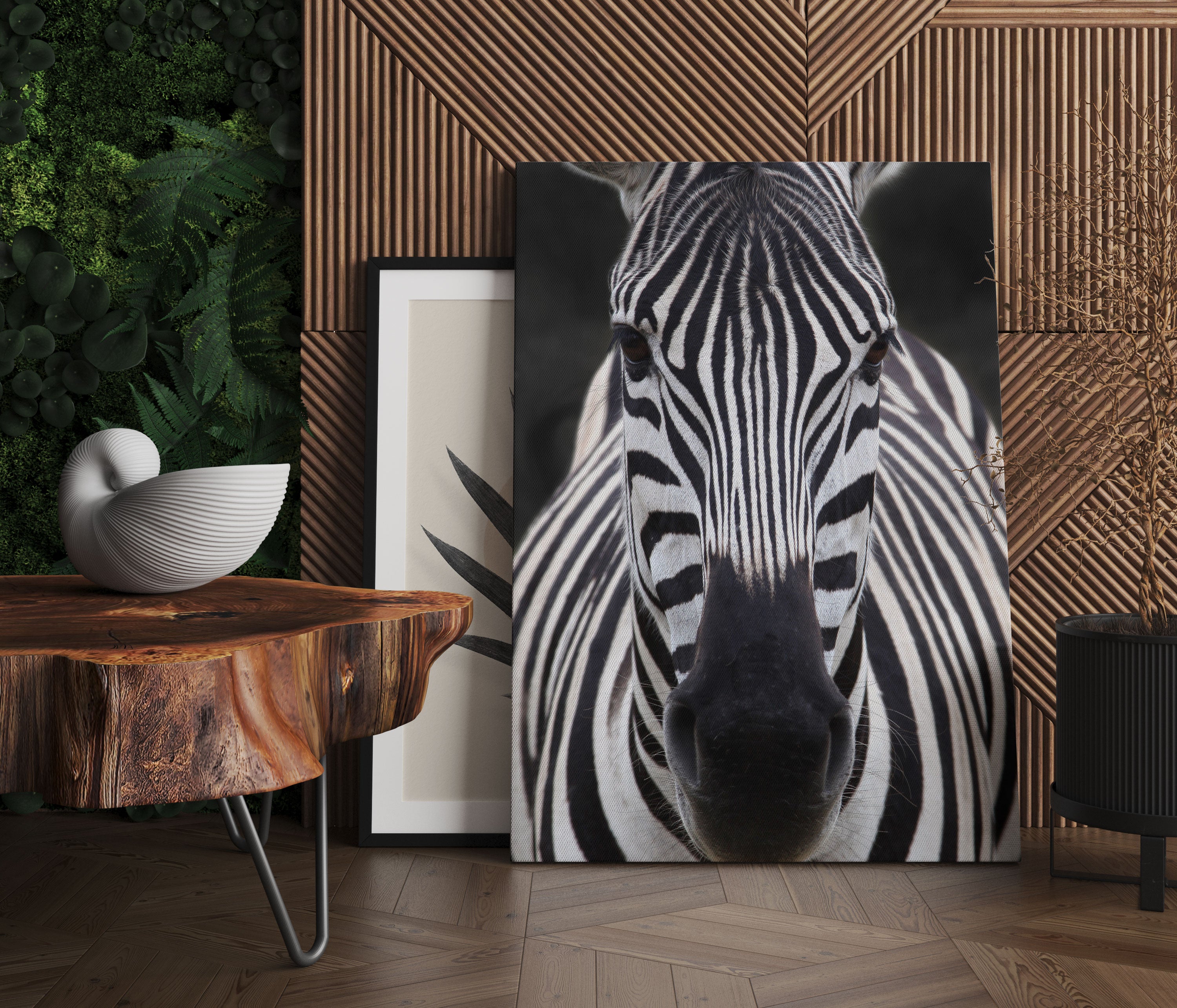 Zebra Porträt Leinwandbild Regal