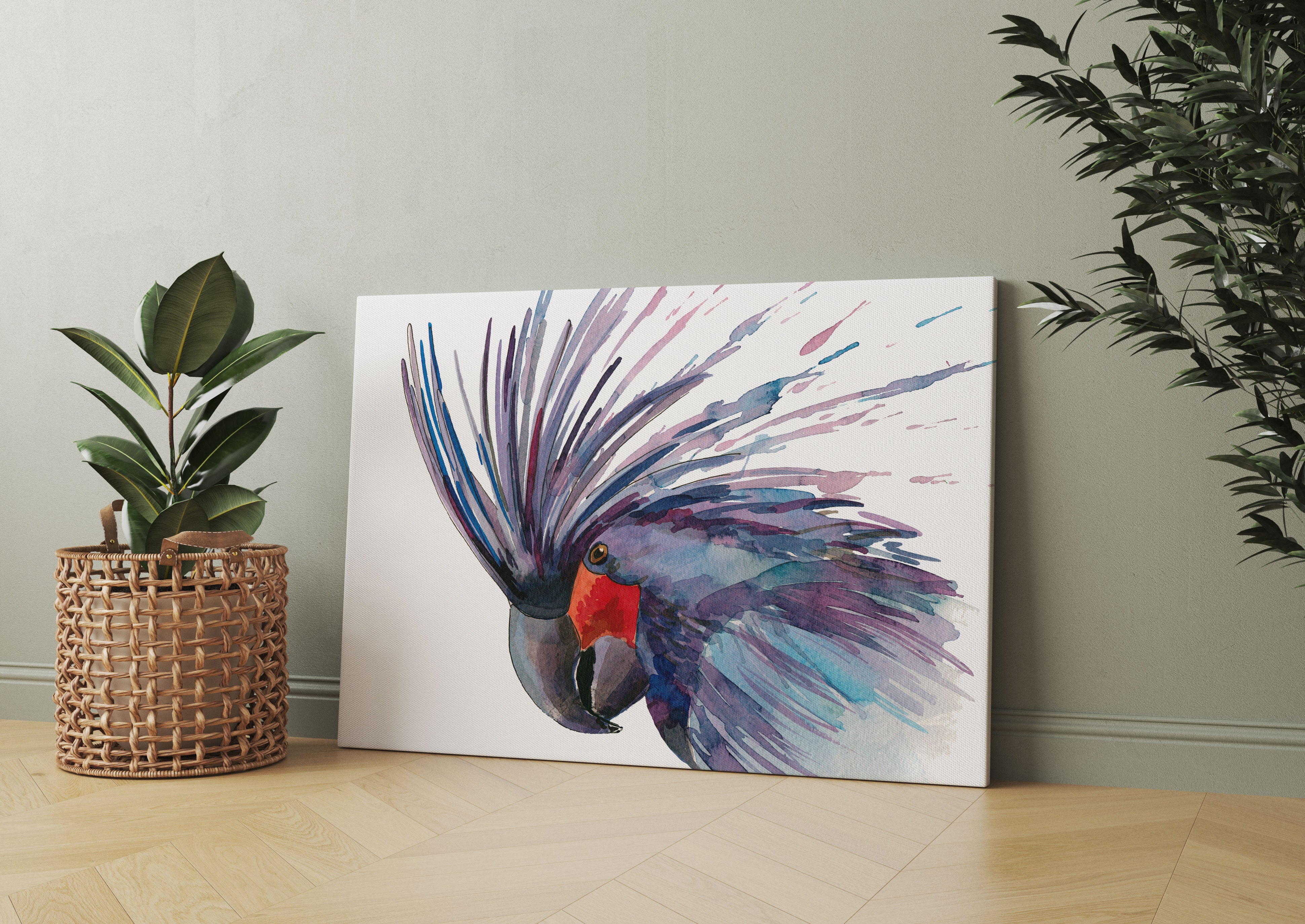 Exotischer Vogel Kunst Leinwandbild Wohnzimmer