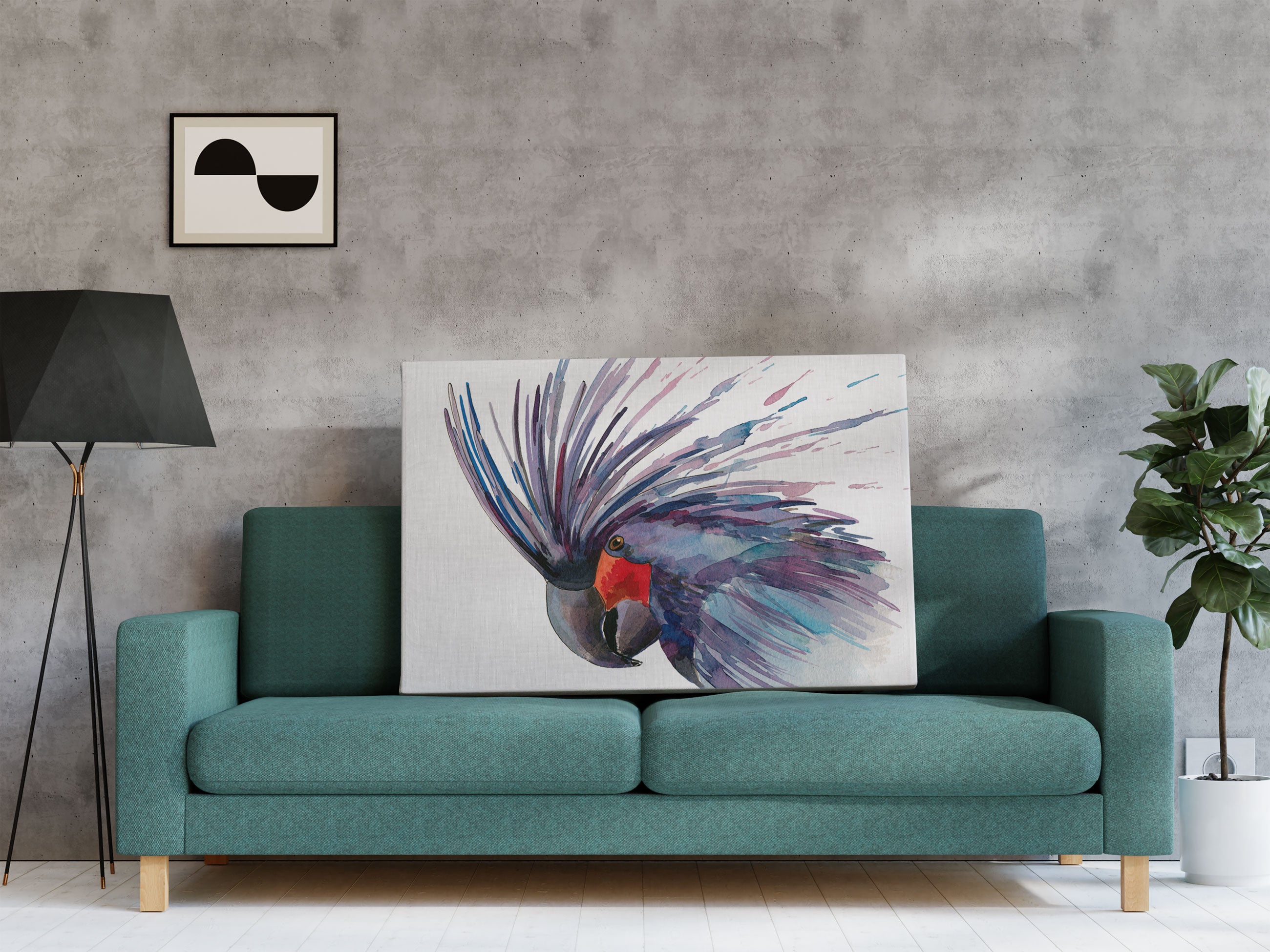 Exotischer Vogel Kunst Leinwandbild Regal