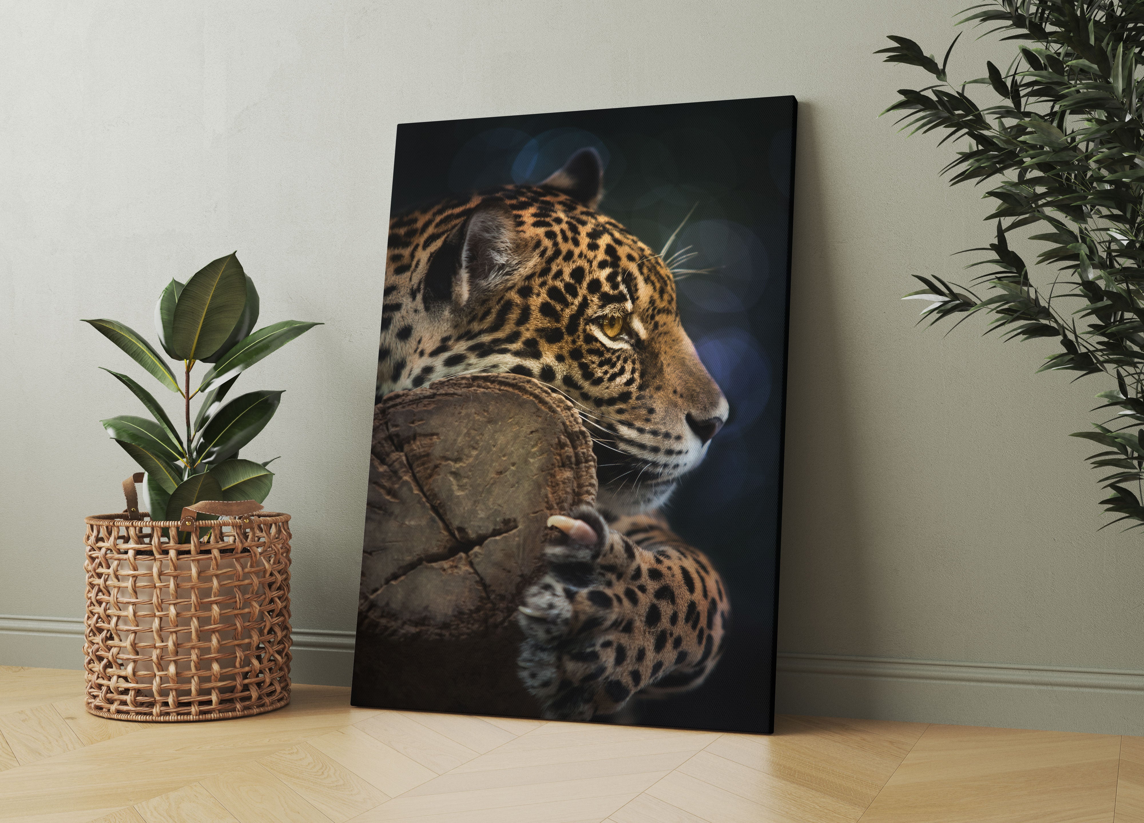 Wunderschöner Leopard Leinwandbild Wohnzimmer