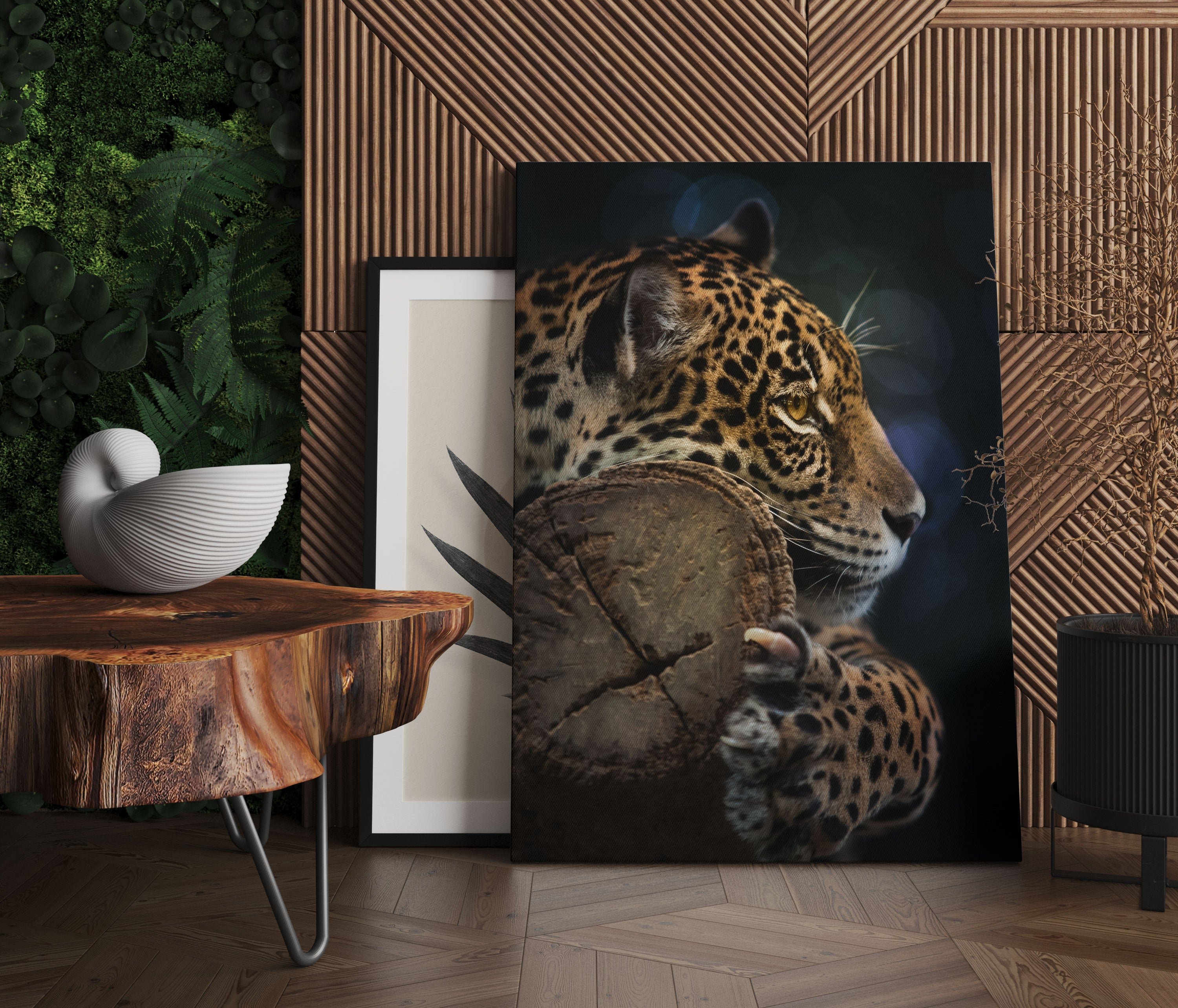 Wunderschöner Leopard Leinwandbild Regal