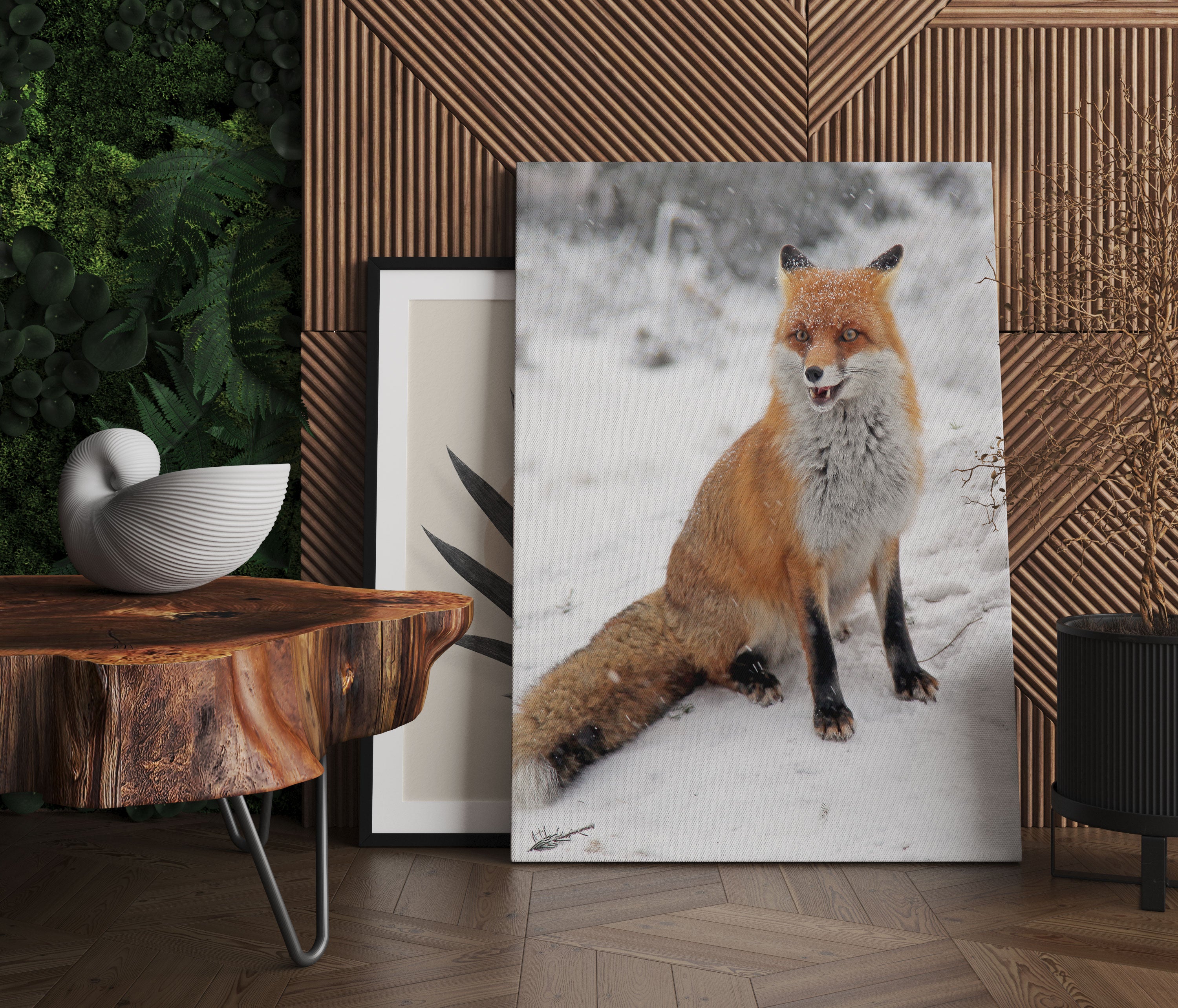 Fuchs im Schnee Leinwandbild Regal