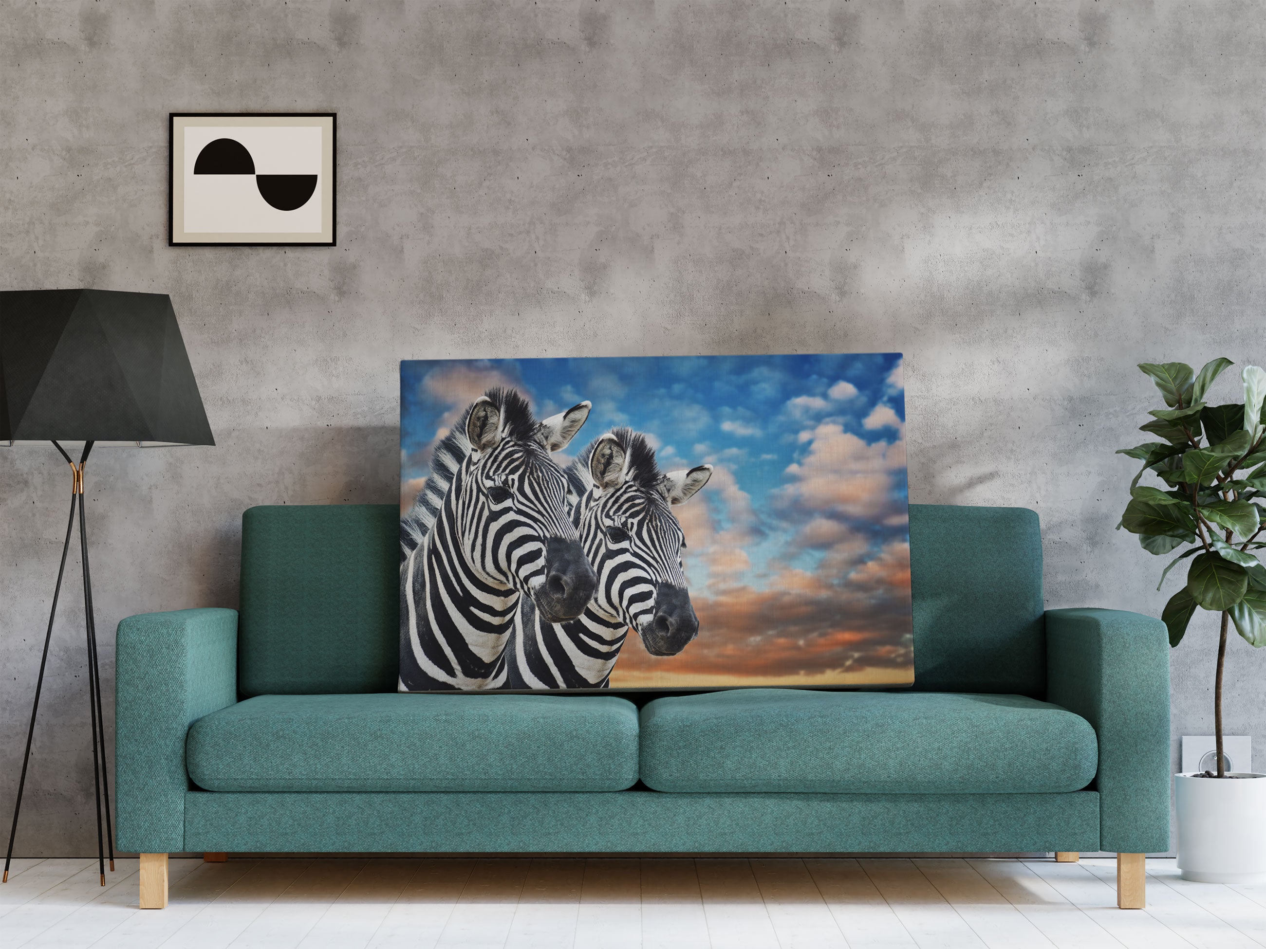 Zebra Pärchen Leinwandbild Regal