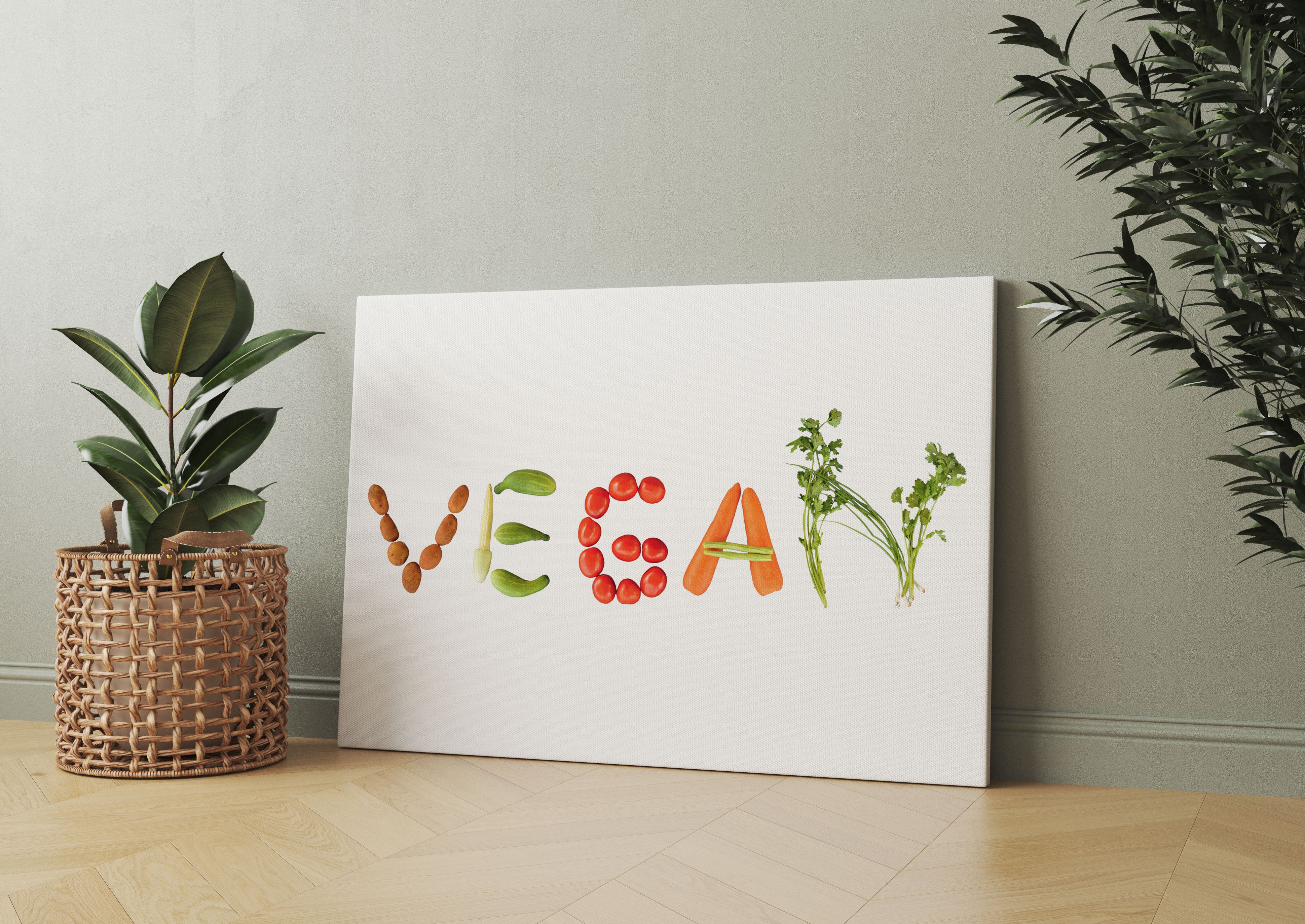 Vegan Gemüse Leinwandbild Wohnzimmer