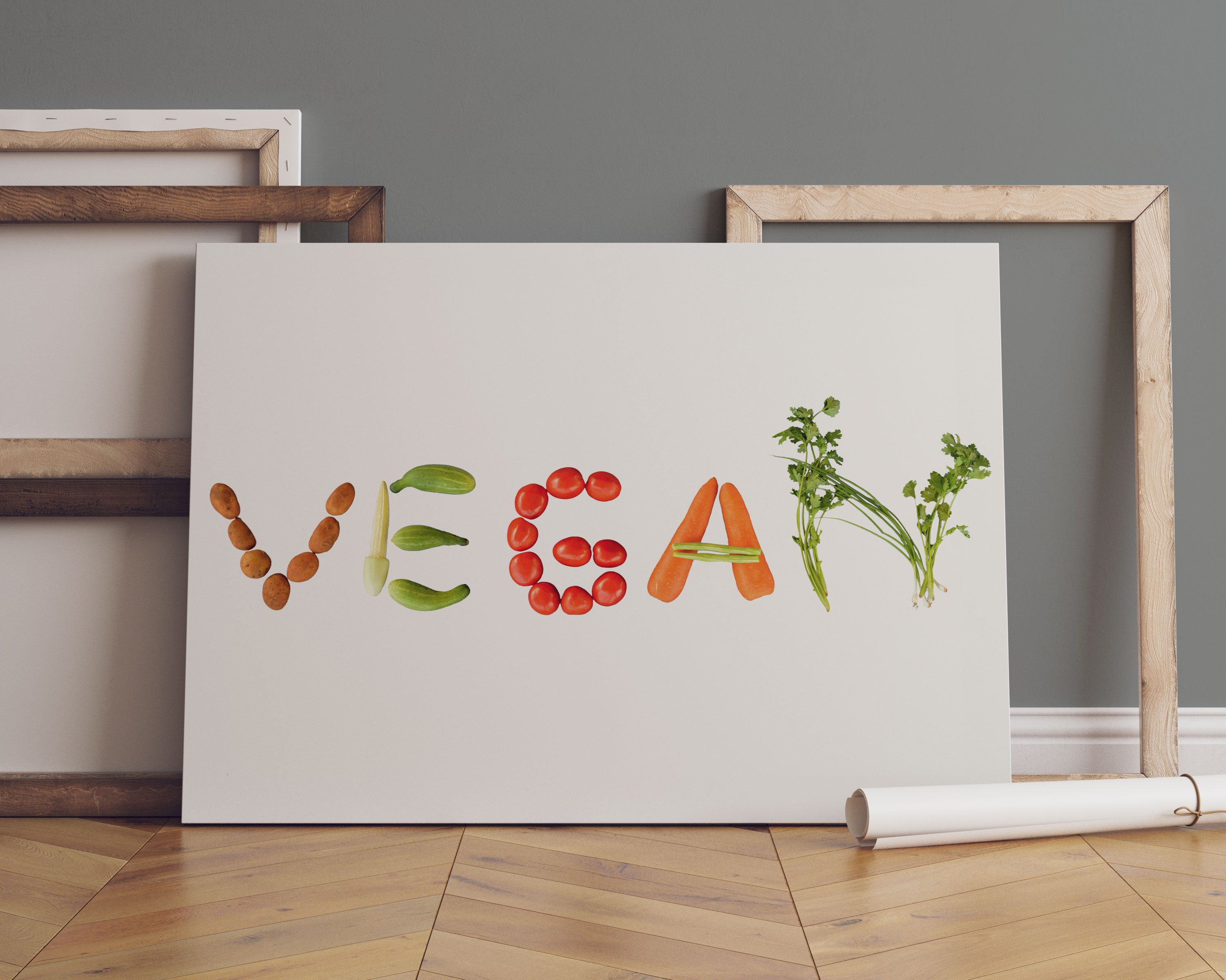 Vegan Gemüse Leinwandbild Sofa