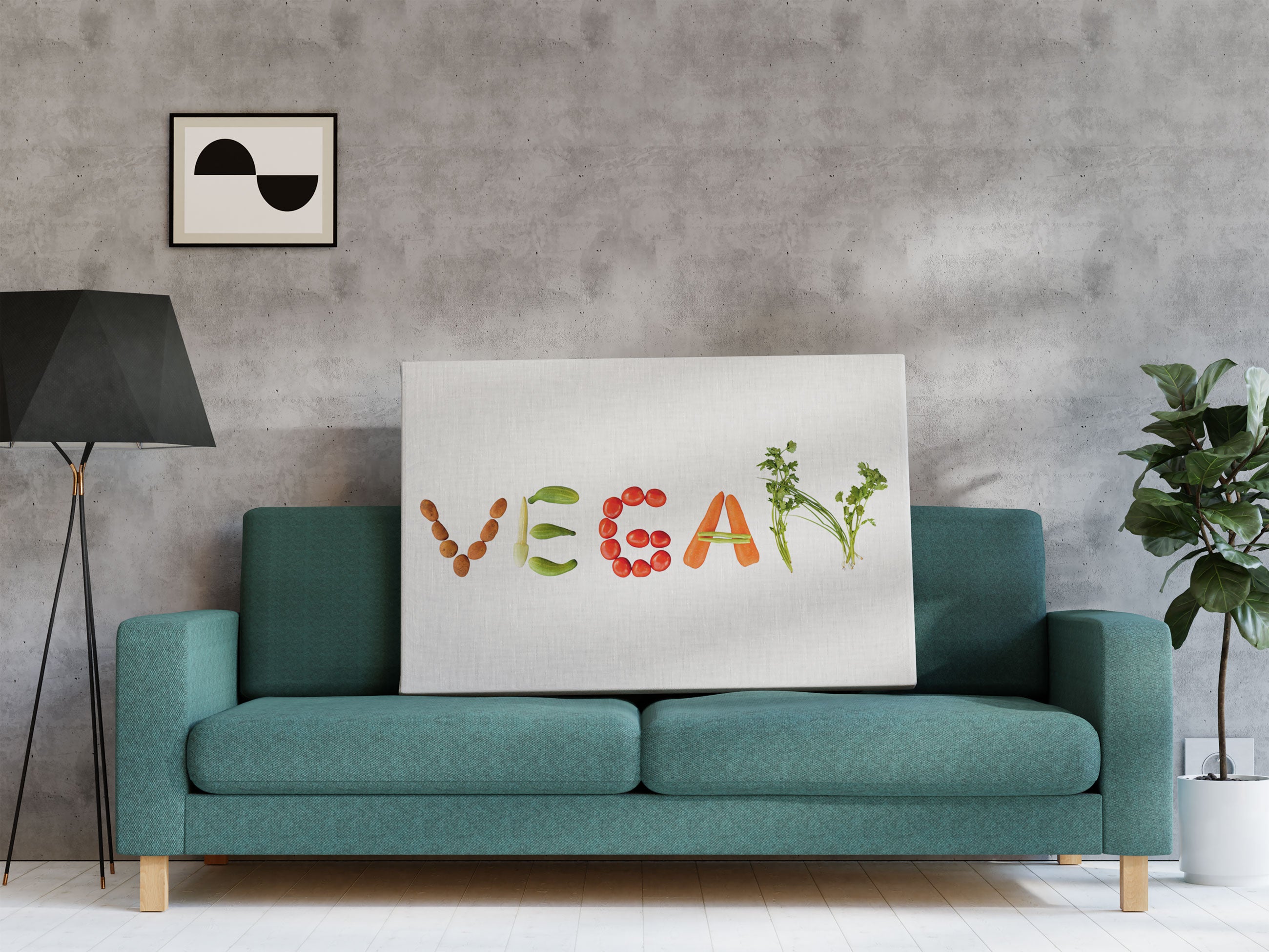 Vegan Gemüse Leinwandbild Regal