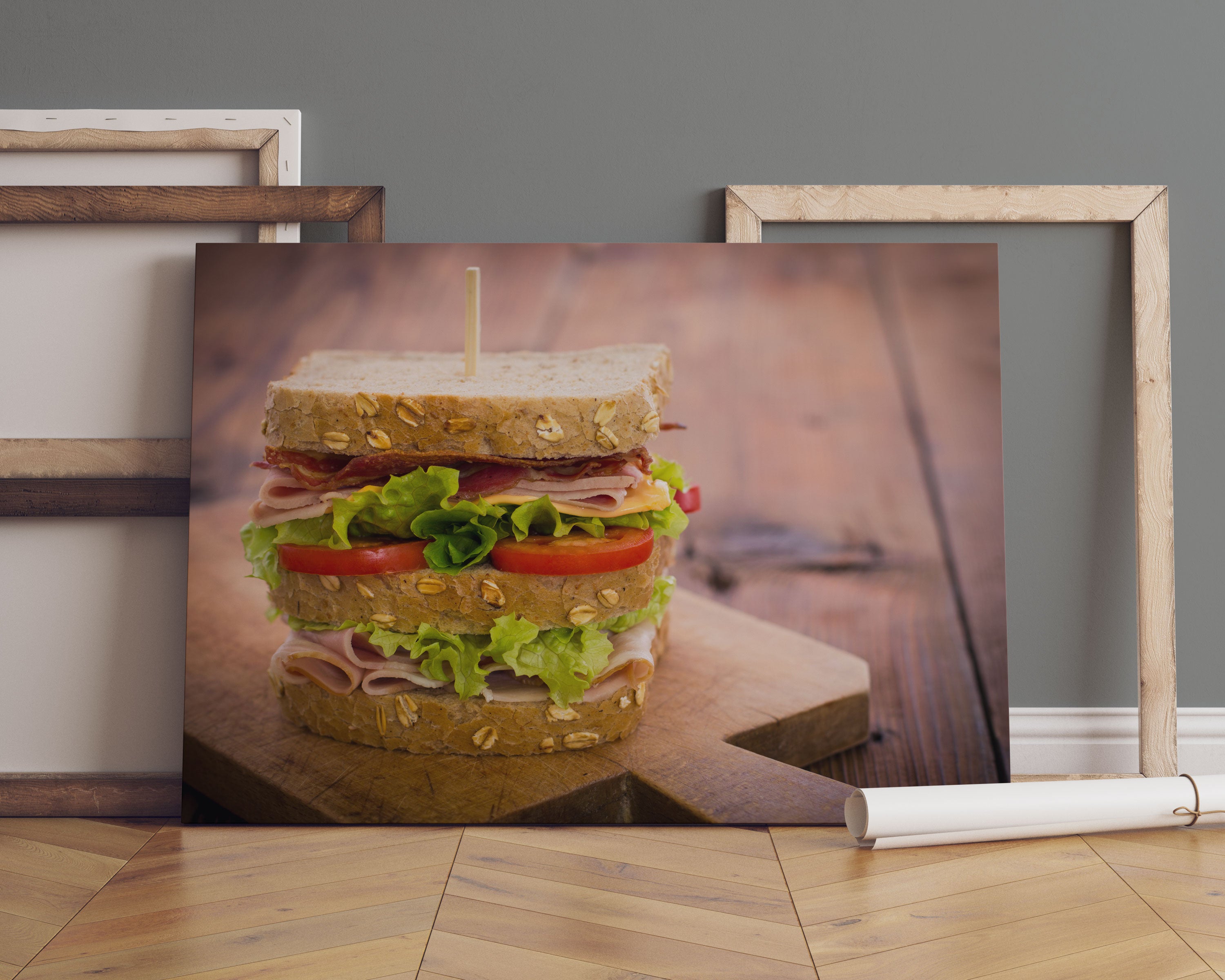 Doppeldecker Sandwich Leinwandbild Sofa