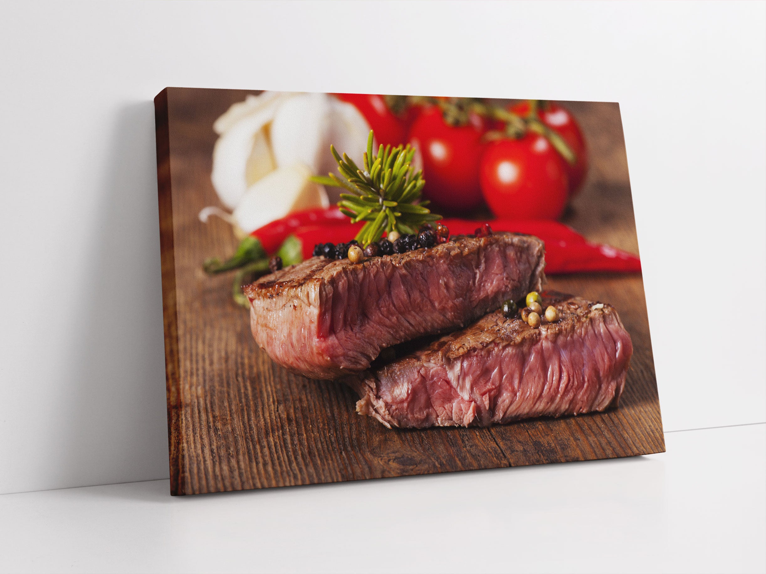 Saftiges Pfeffer Steak Leinwandbild Studio