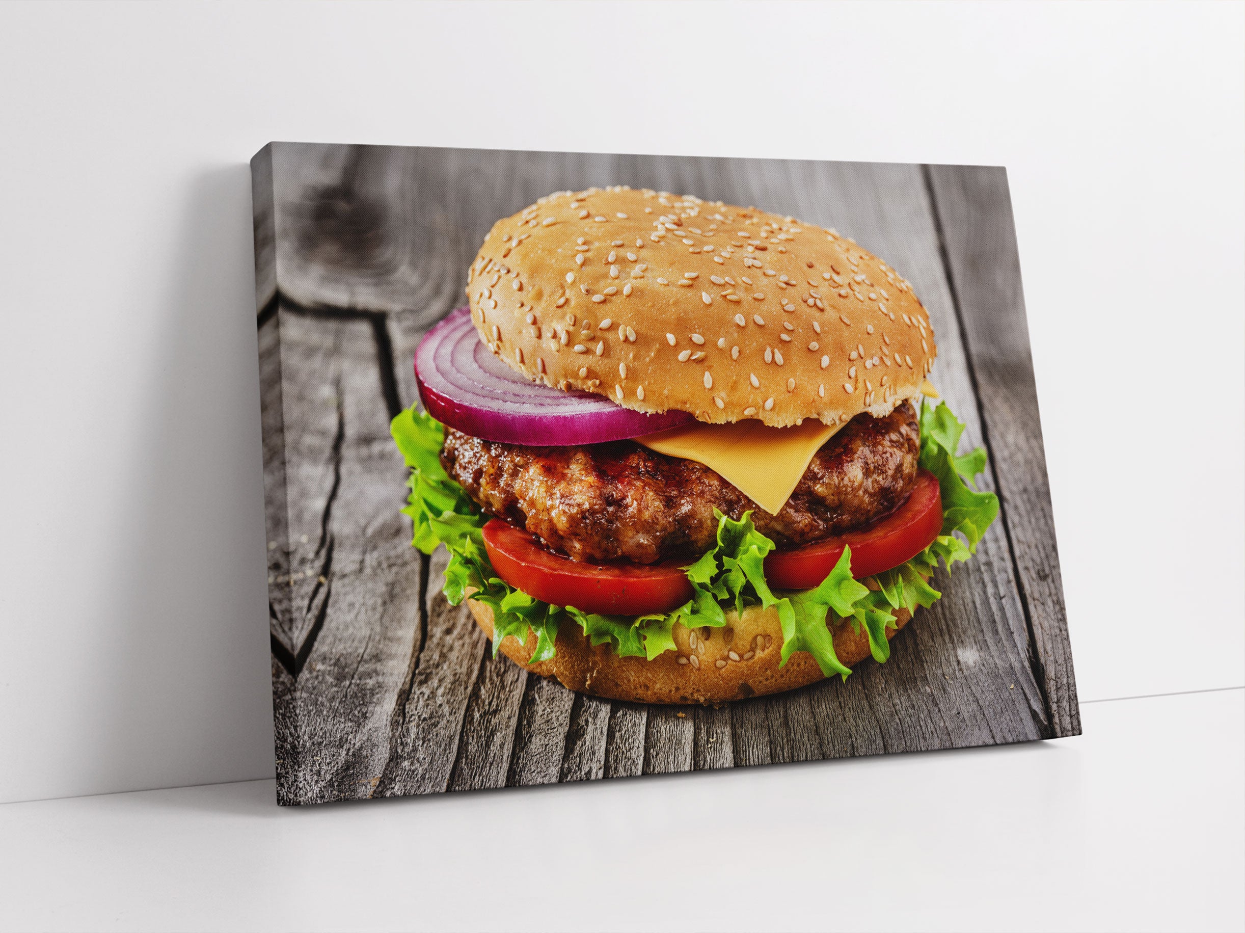 Leckerer Cheeseburger Leinwandbild Studio