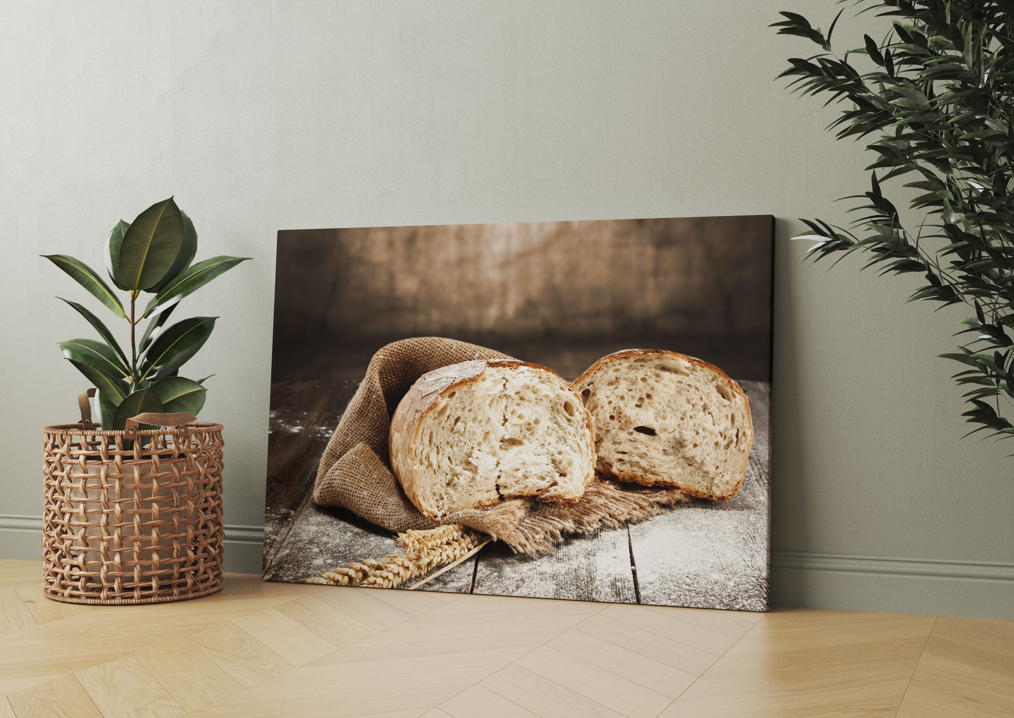 Krosses Bauernbrot Leinwandbild Wohnzimmer