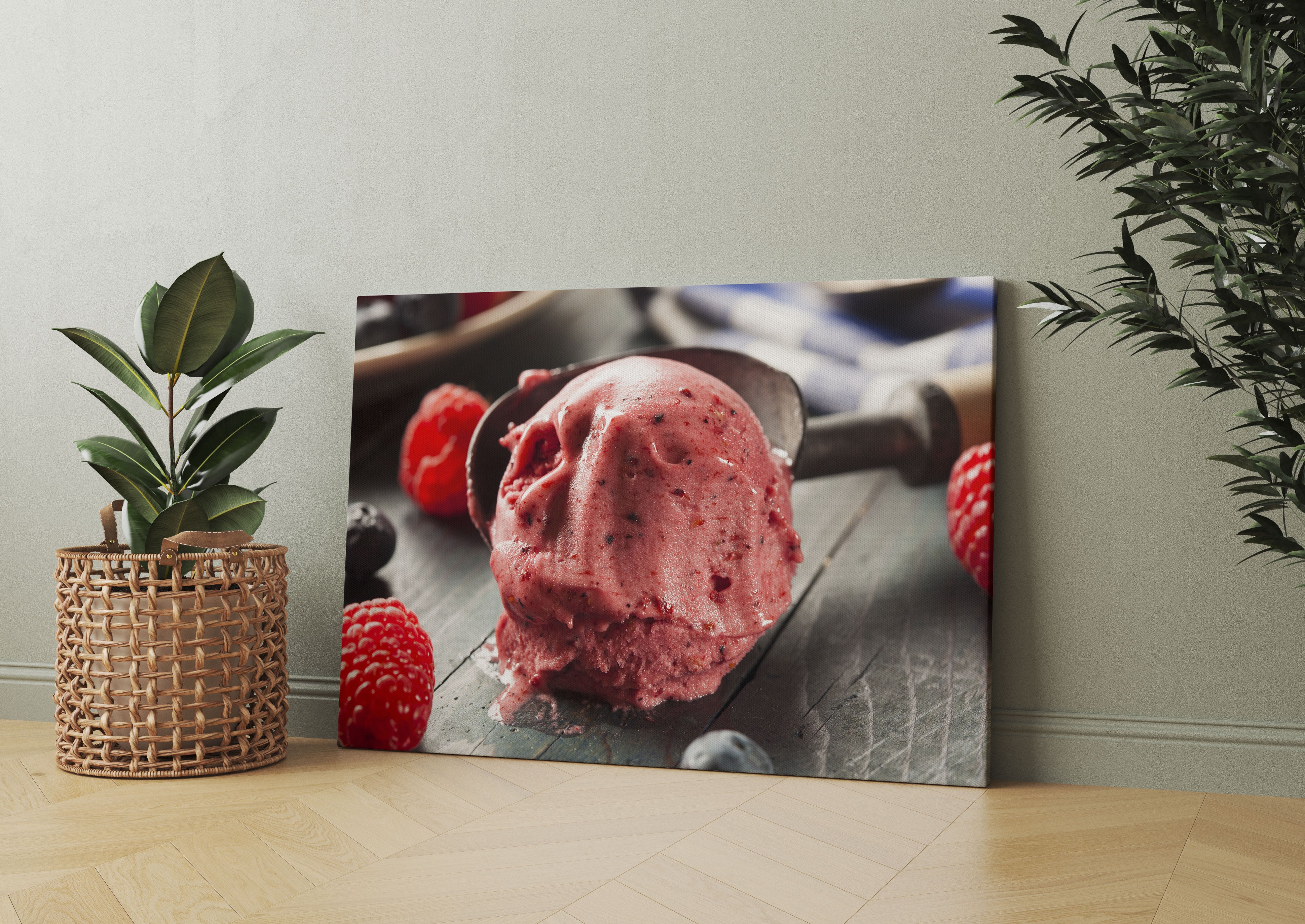 Köstliches Beeren Eis Leinwandbild Wohnzimmer