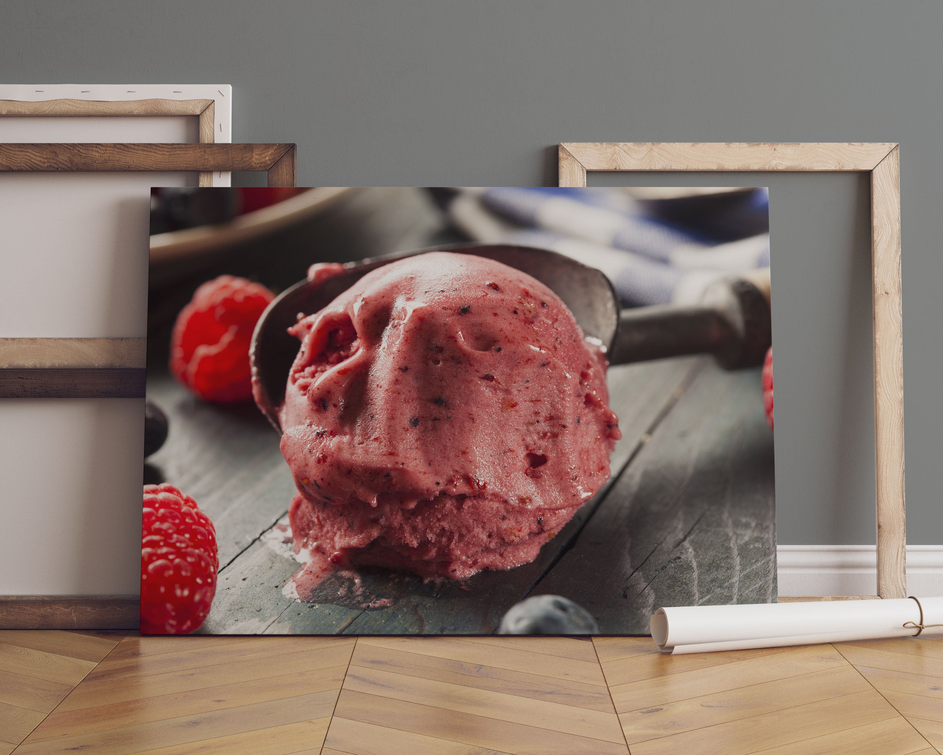 Köstliches Beeren Eis Leinwandbild Sofa