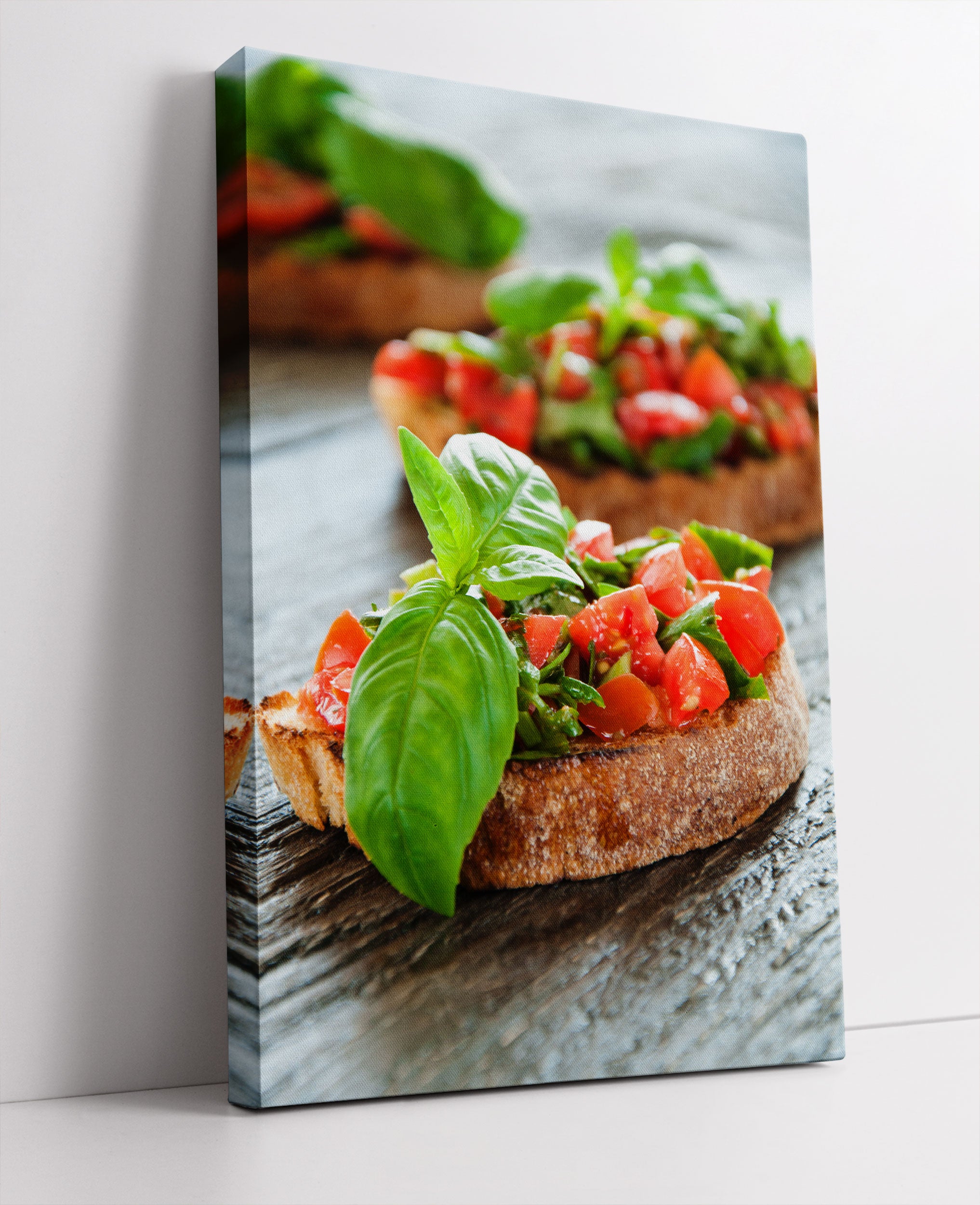 Köstliche Tomaten Bruchetta Leinwandbild Studio