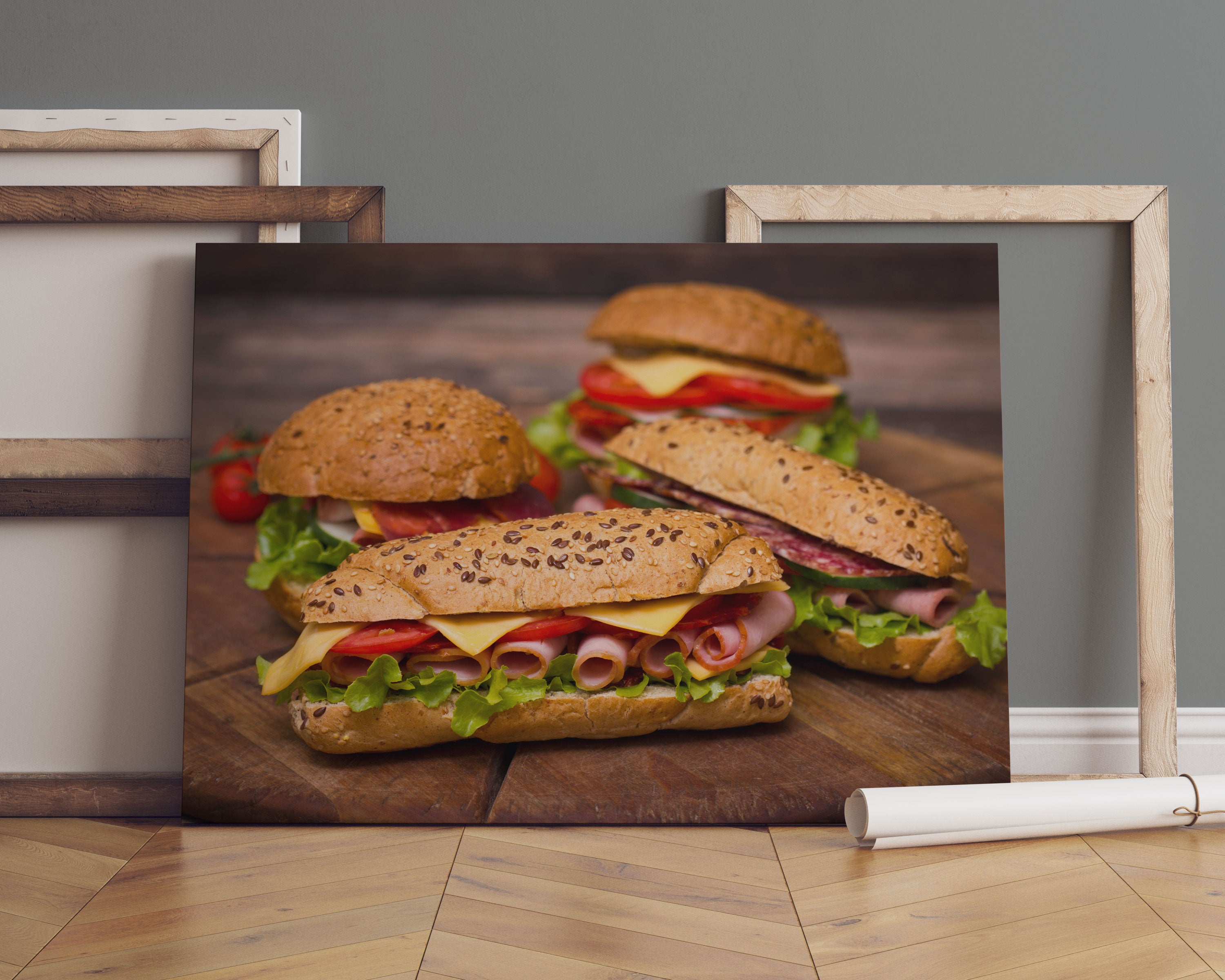 Köstliche Sandwiches Leinwandbild Sofa