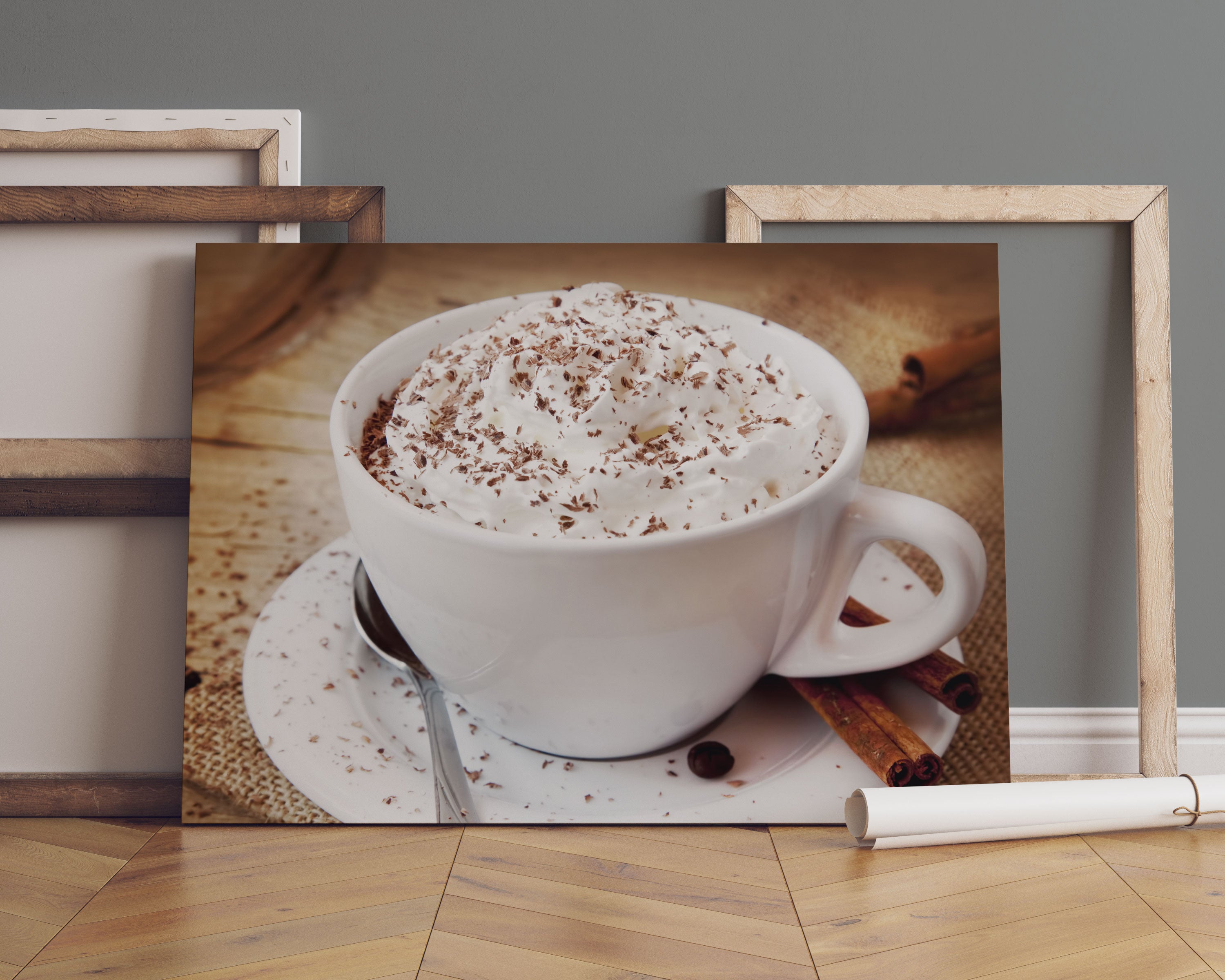 Kaffee mit viel Creme Leinwandbild Sofa