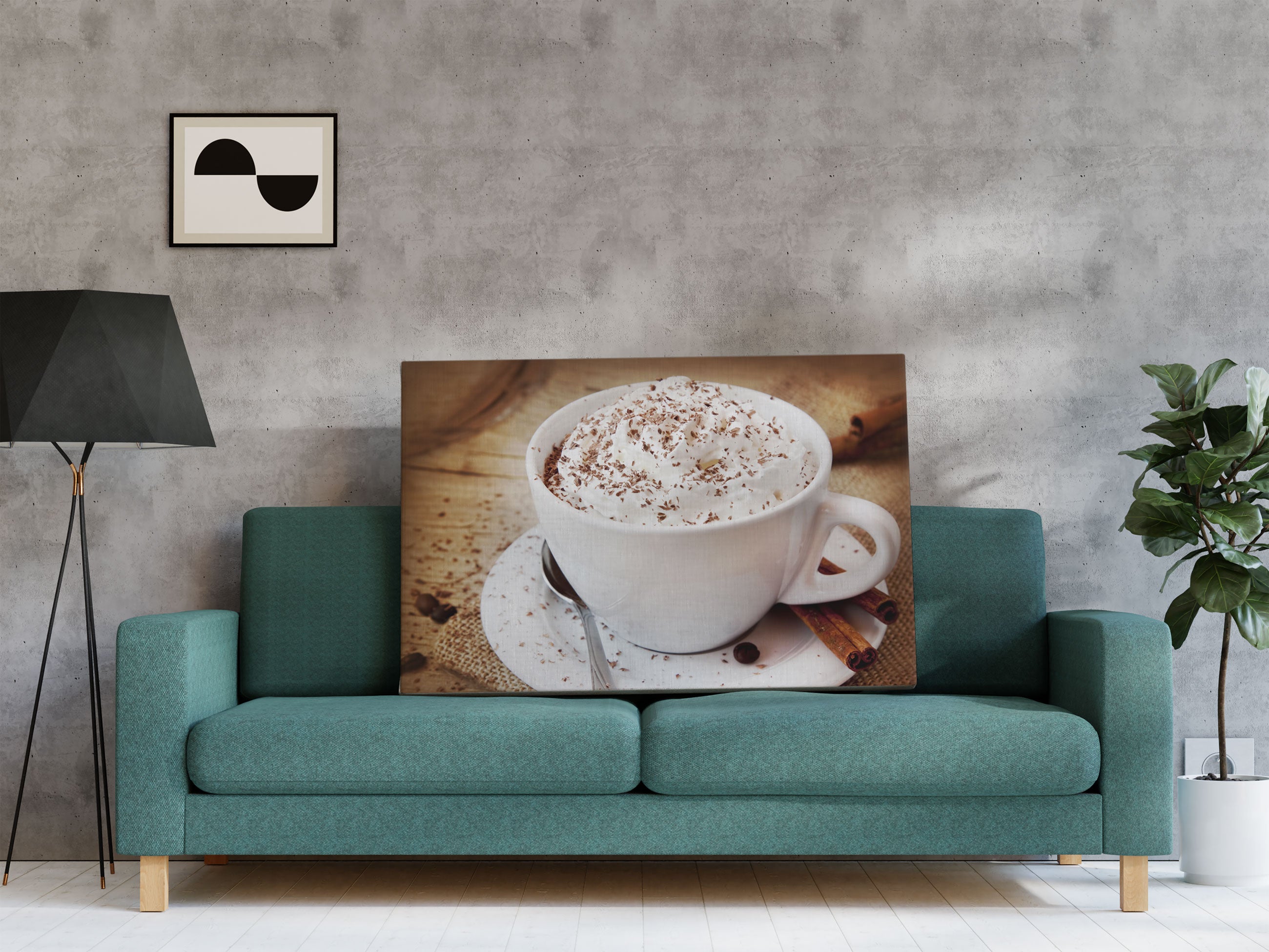 Kaffee mit viel Creme Leinwandbild Regal