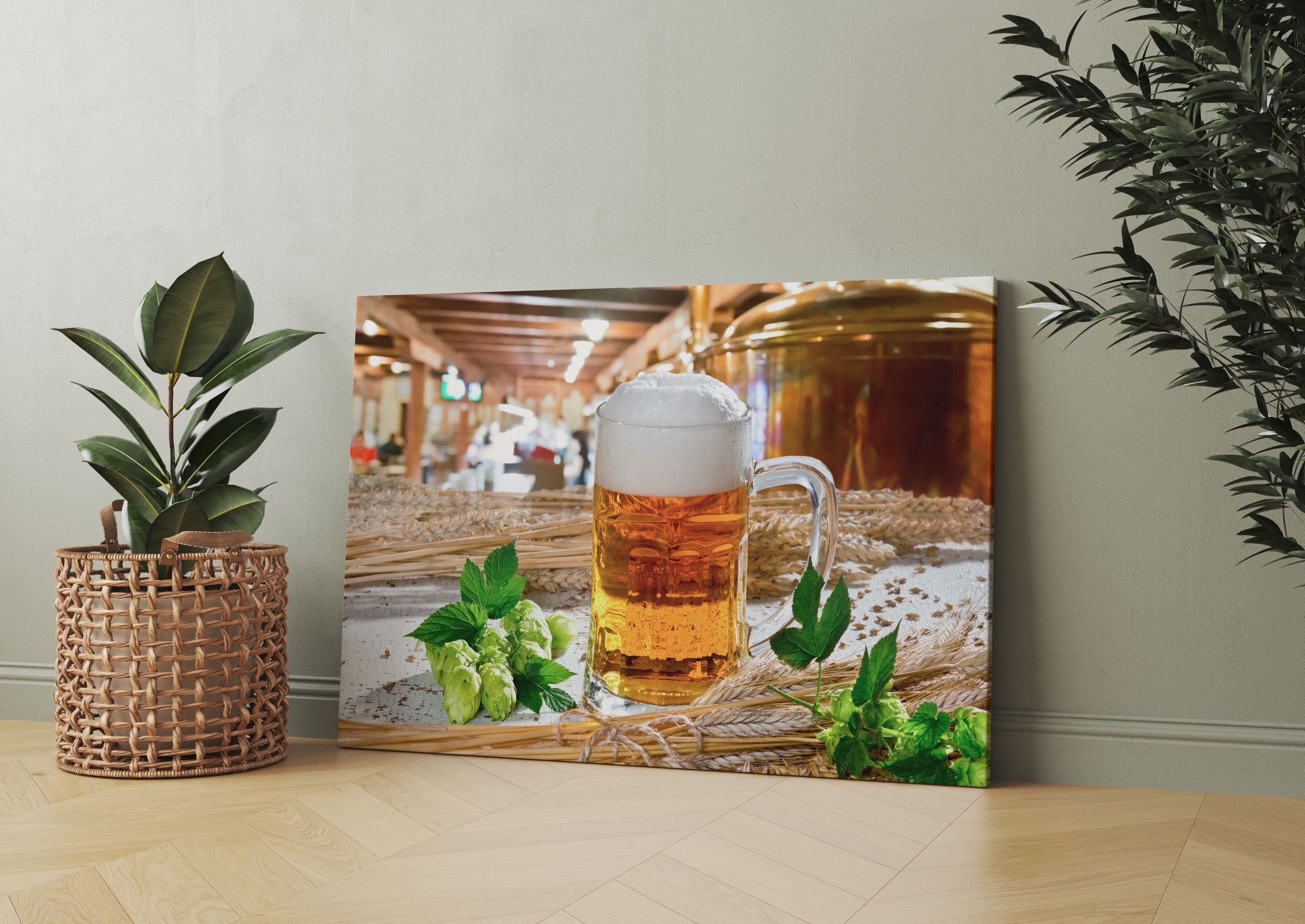 Deutsches frisches Bier Leinwandbild Wohnzimmer