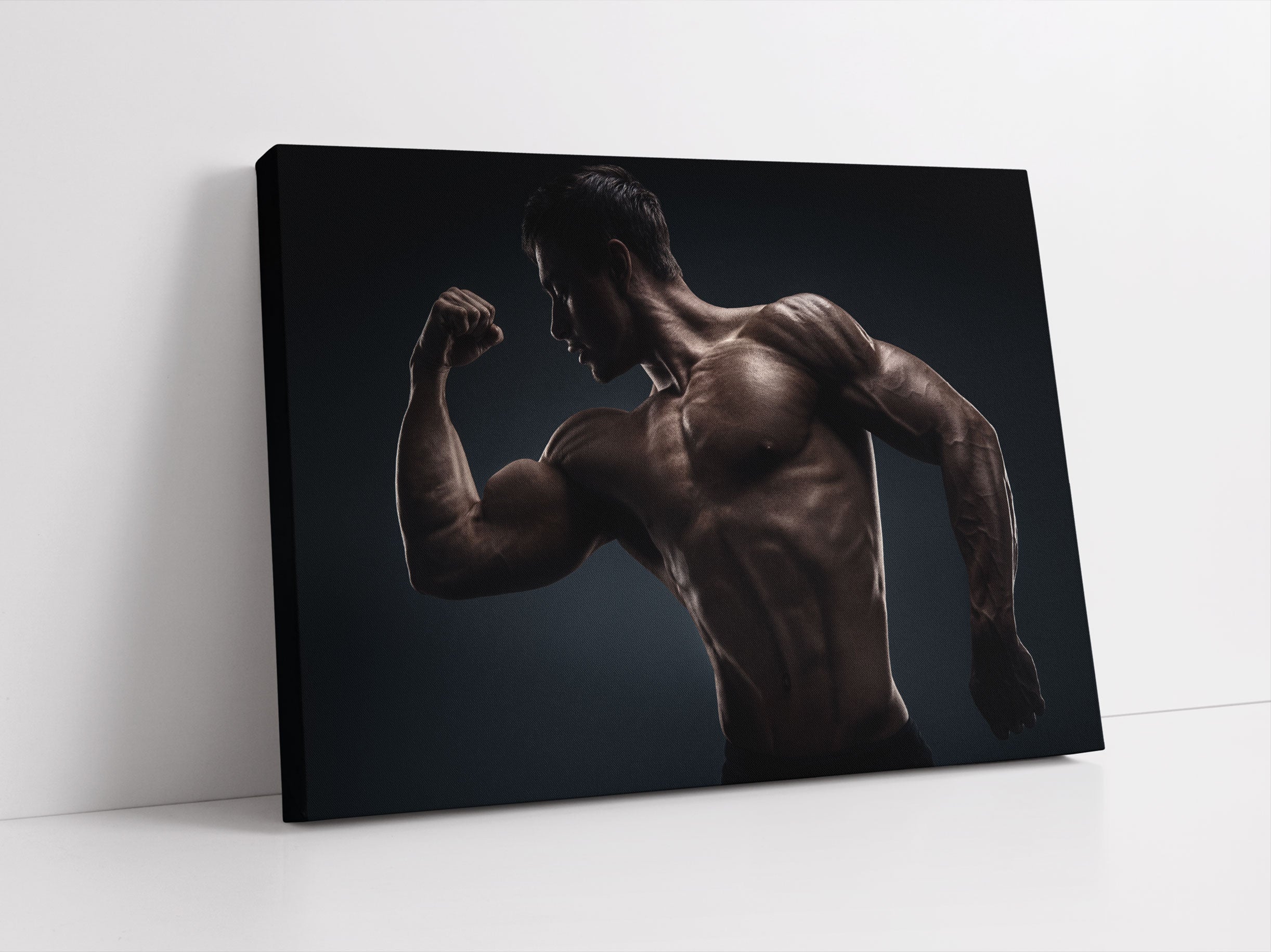 Starker Bodybuilder Leinwandbild Studio