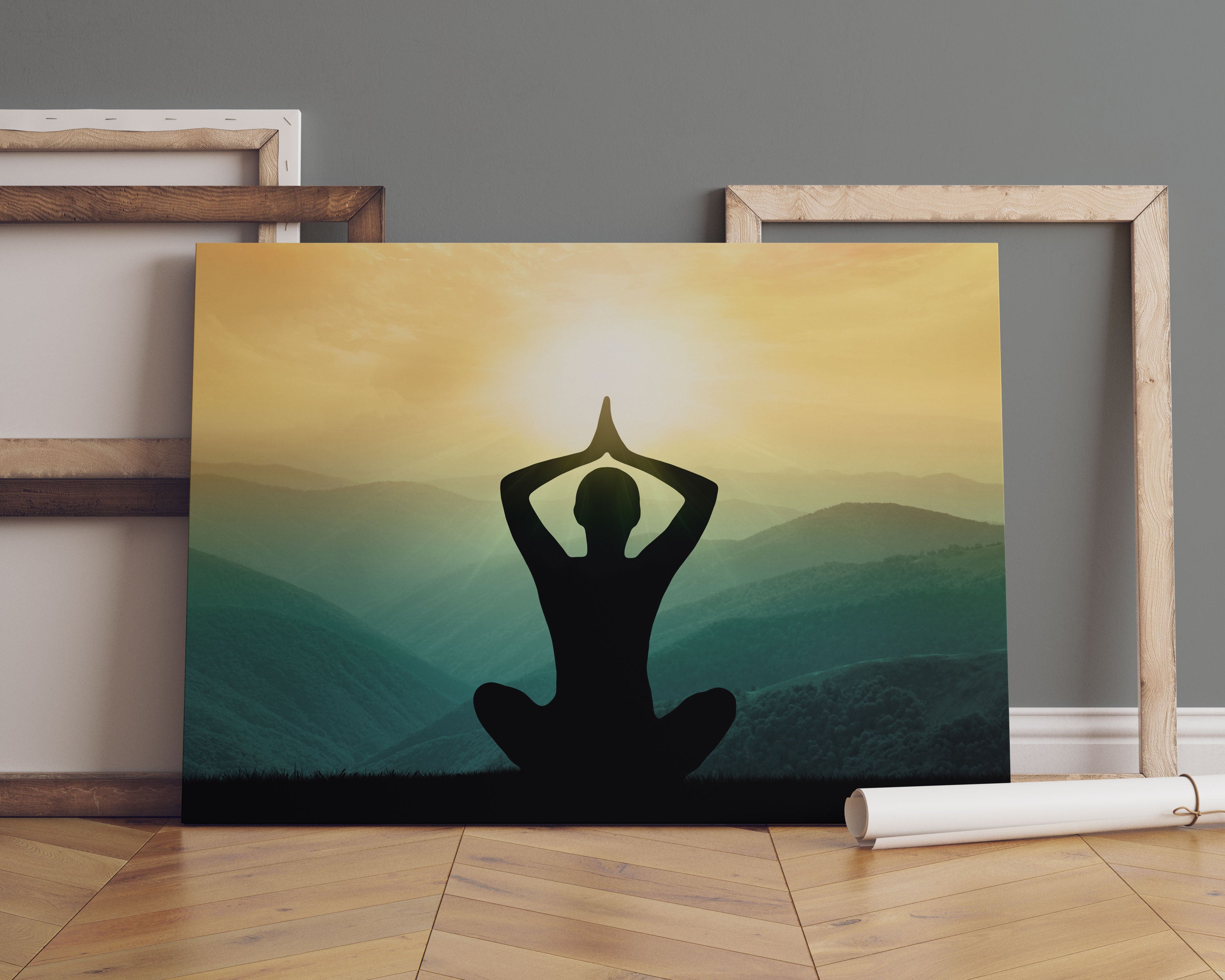 Yoga und Meditation Leinwandbild Sofa