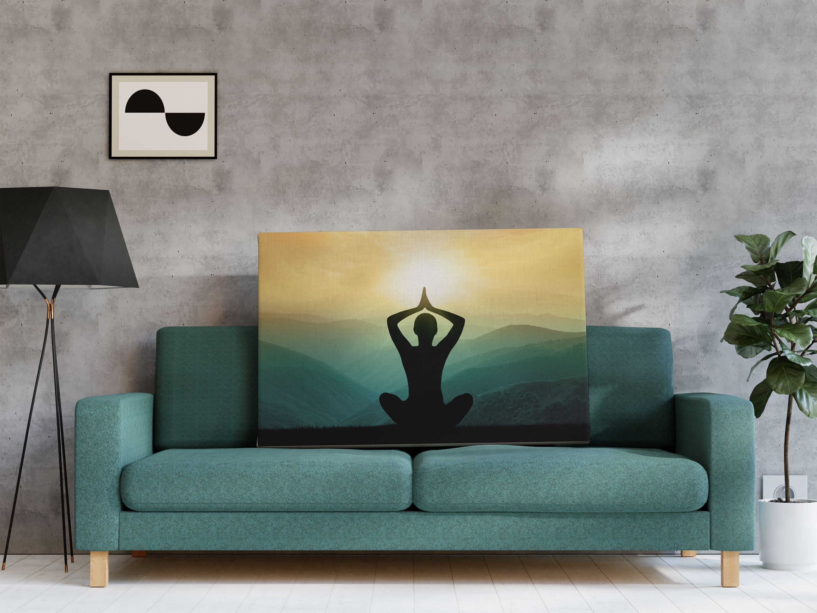 Yoga und Meditation Leinwandbild Regal