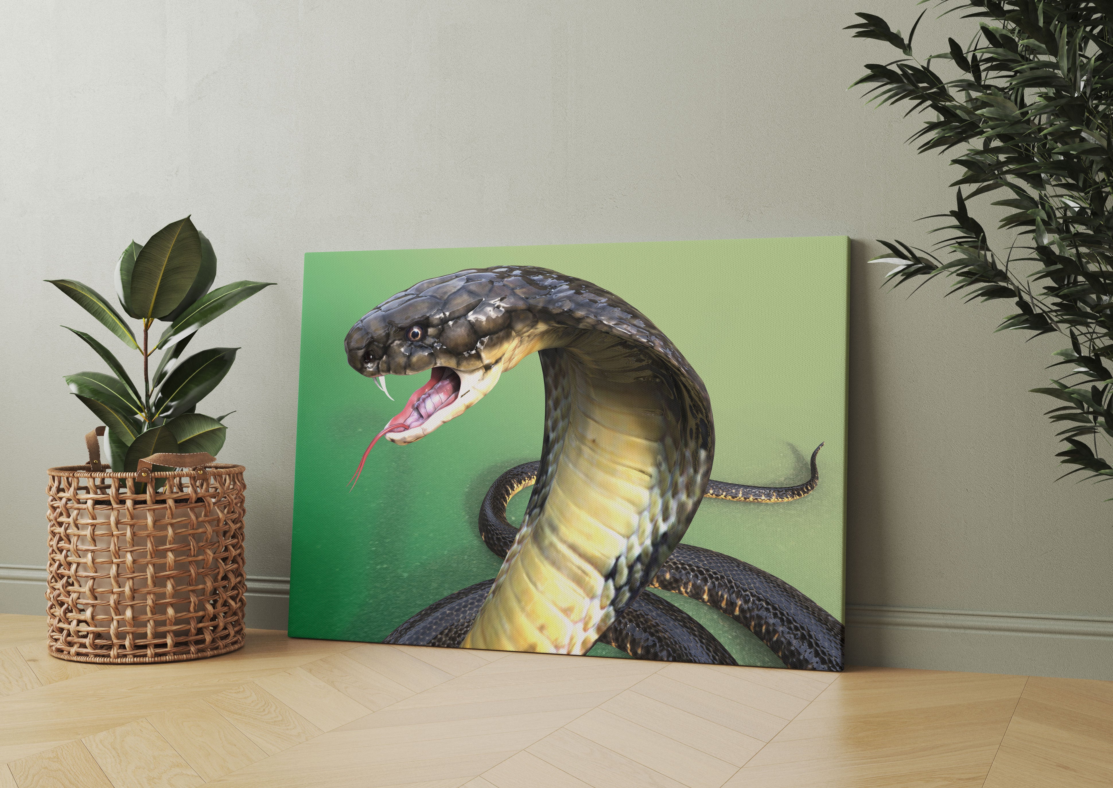 Nahaufnahme einer Cobra Leinwandbild Wohnzimmer