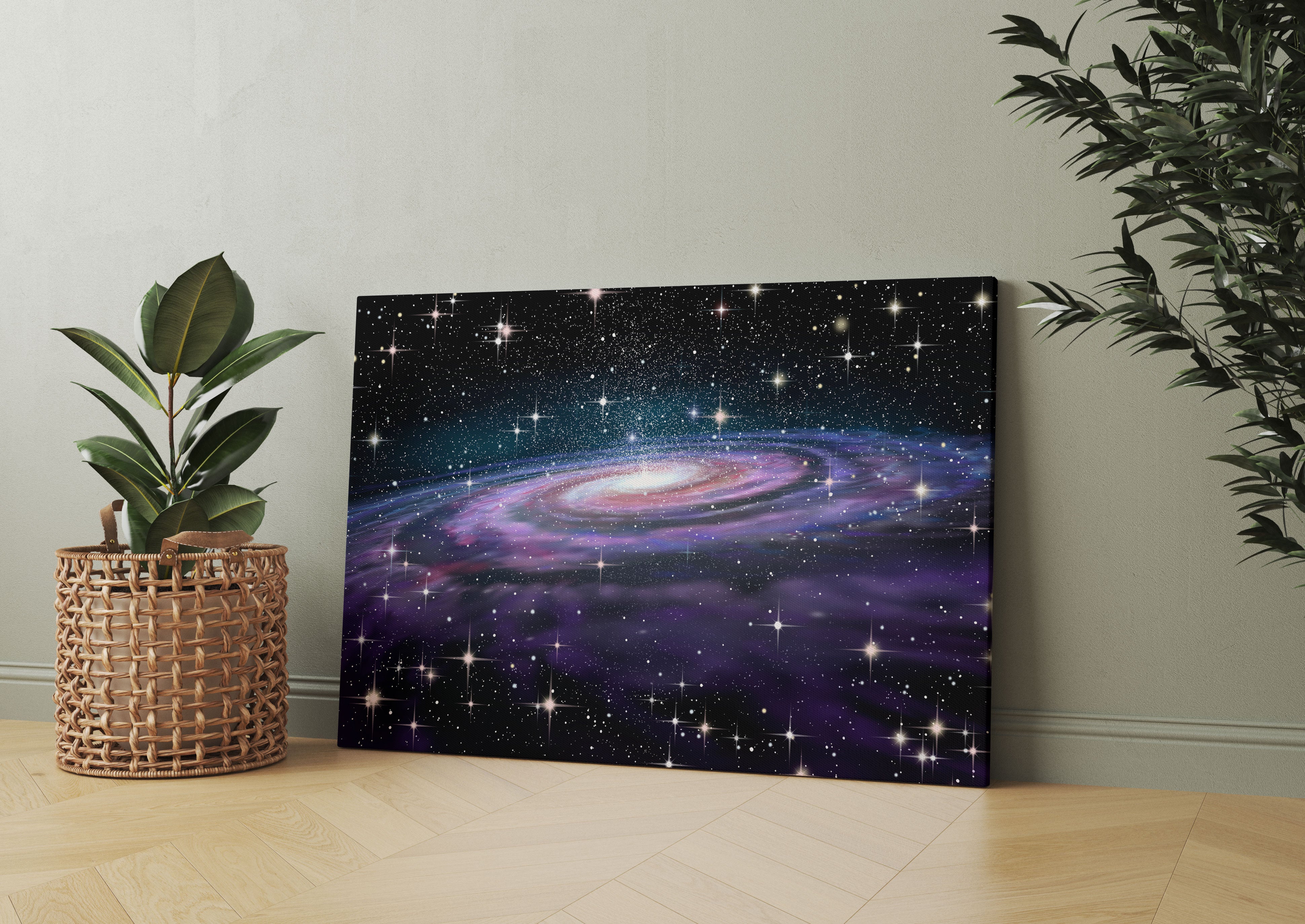 Spiralgalaxie im Weltall Leinwandbild Wohnzimmer