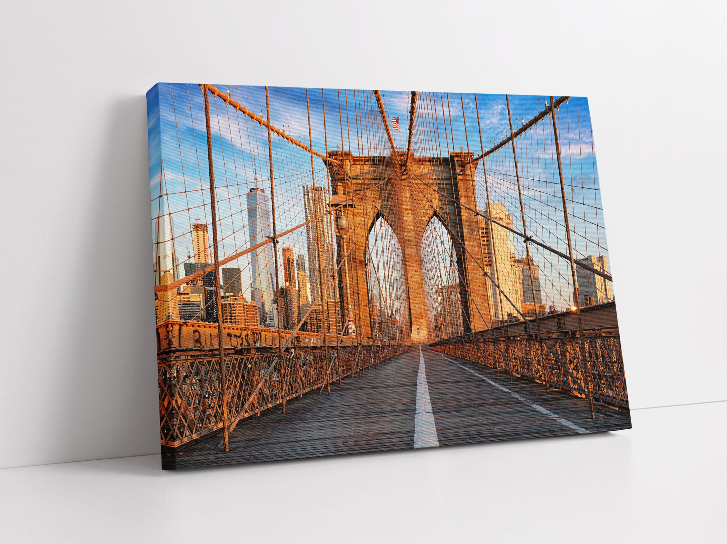 Leere Brooklyn Bridge in New York City Leinwandbild Studio