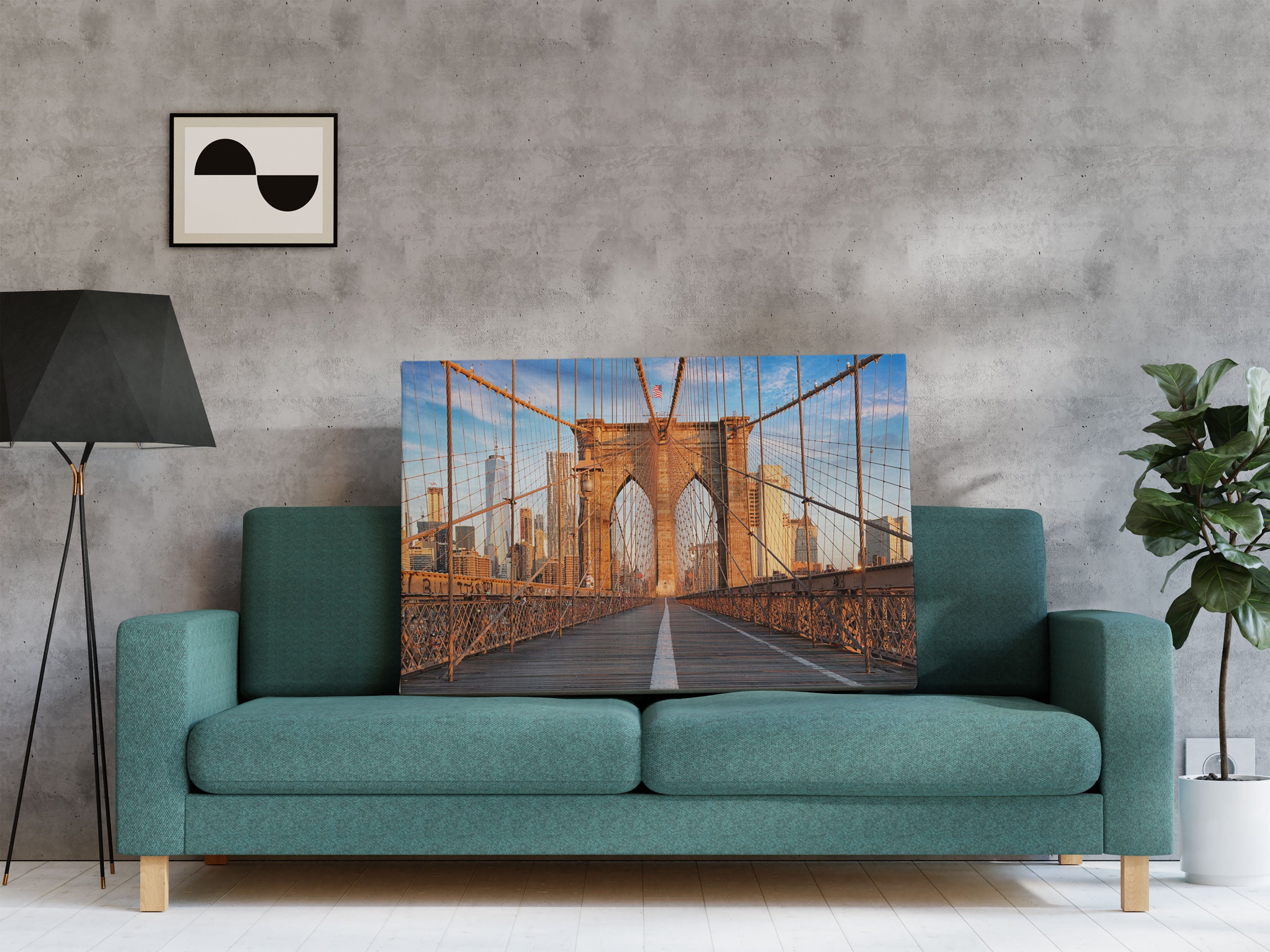 Leere Brooklyn Bridge in New York City Leinwandbild Regal