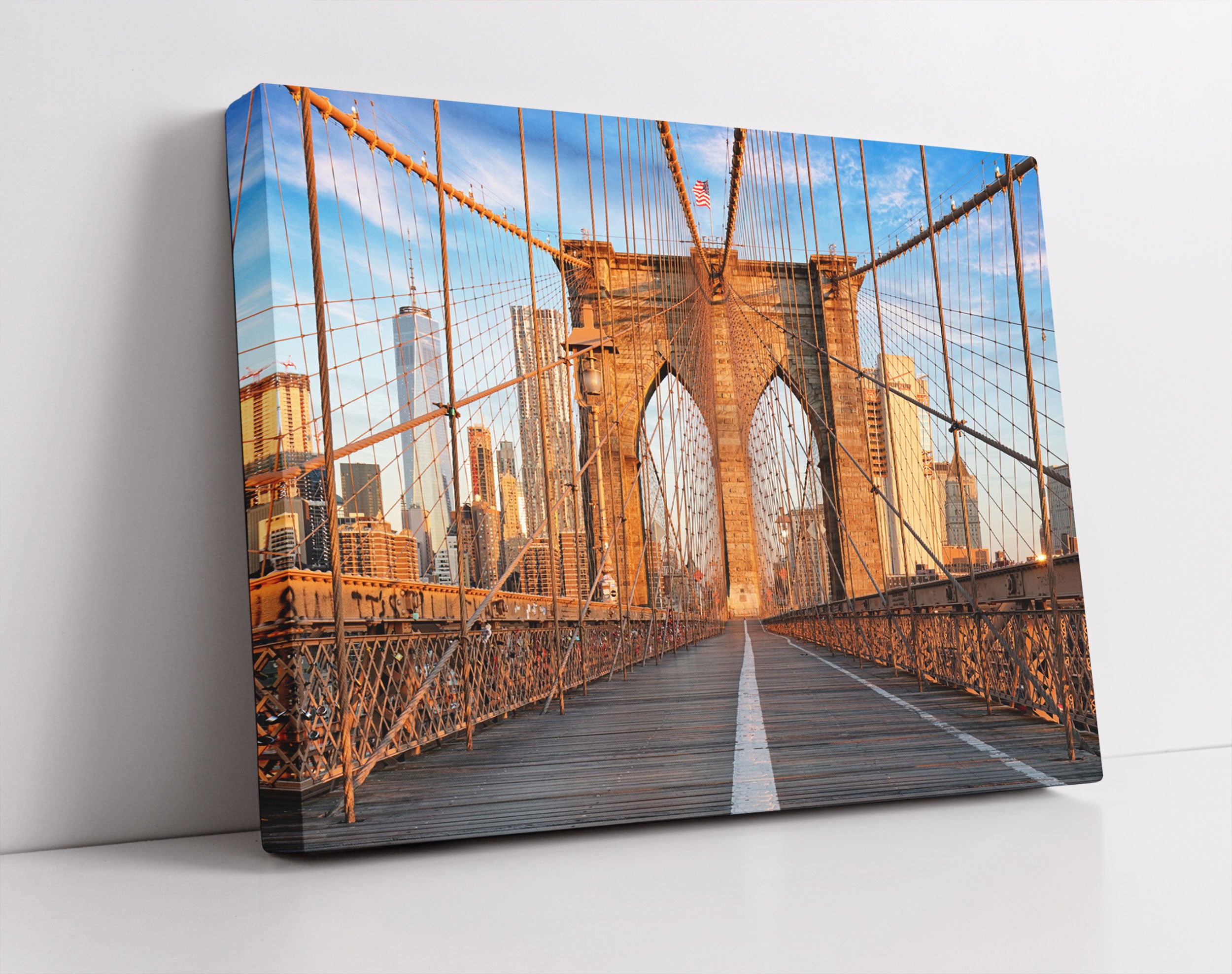 Leere Brooklyn Bridge in New York City - Leinwandbild