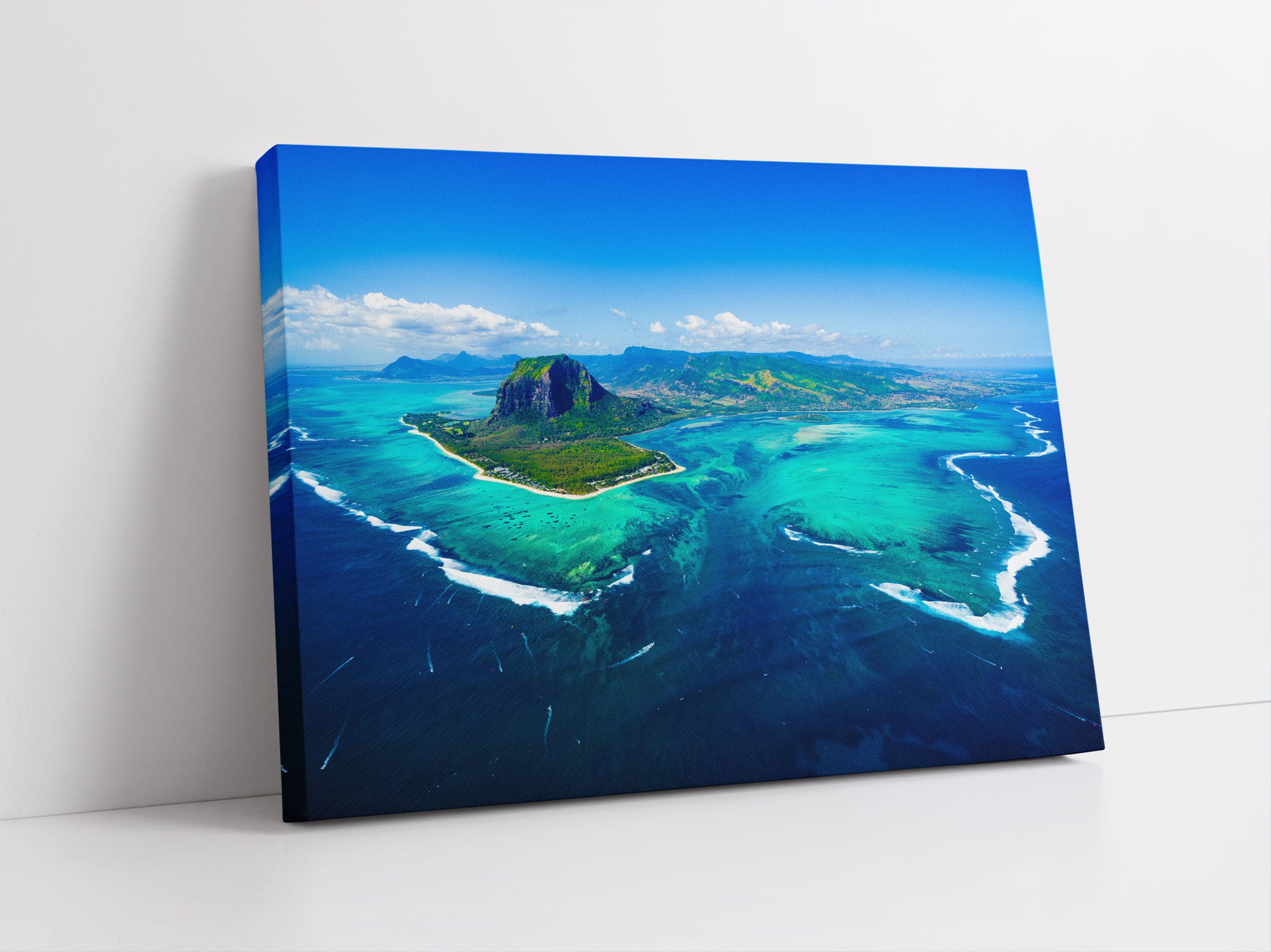 Blick von oben auf die Trauminsel Mauritius Leinwandbild Studio