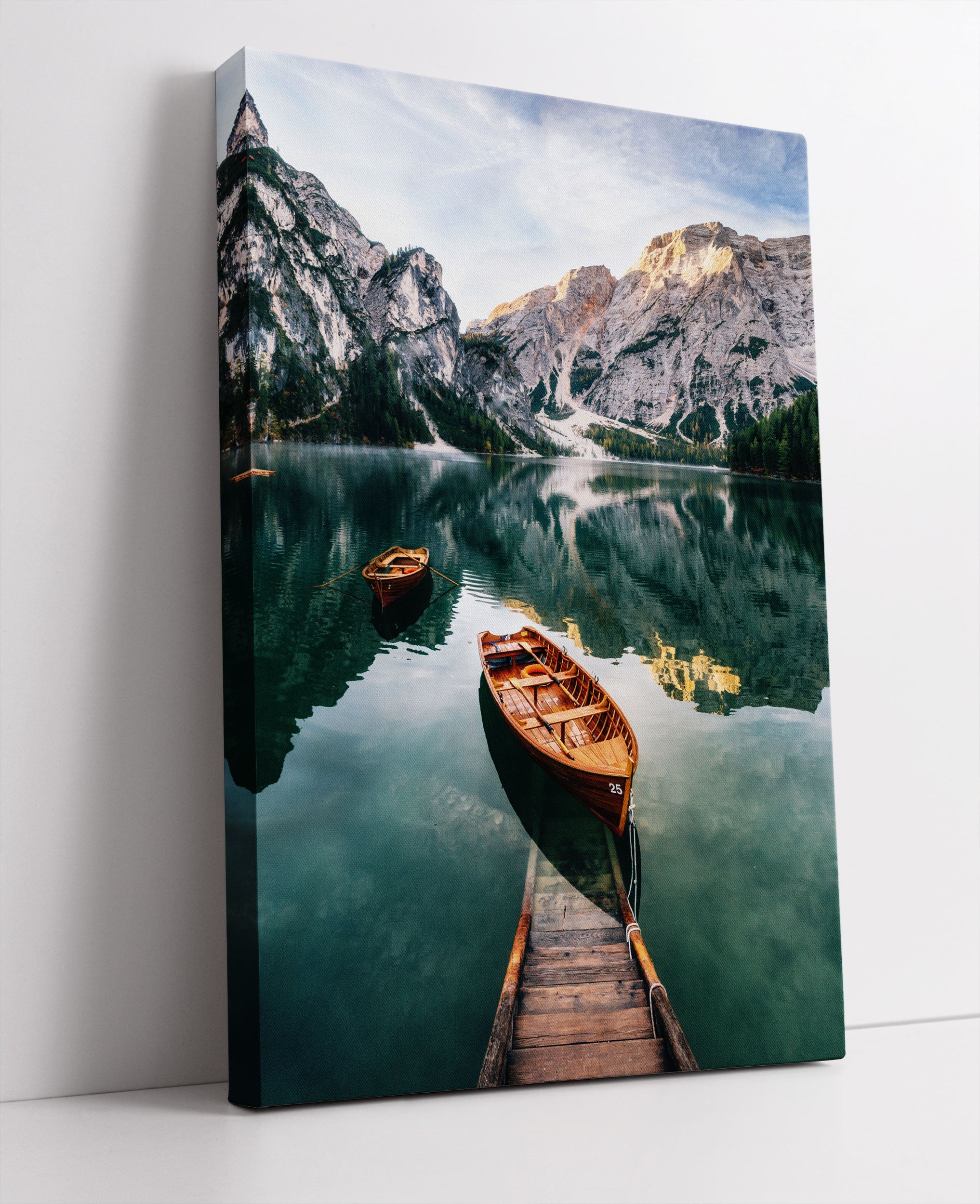 Bootsteg am Pragser Wildsee Leinwandbild Studio