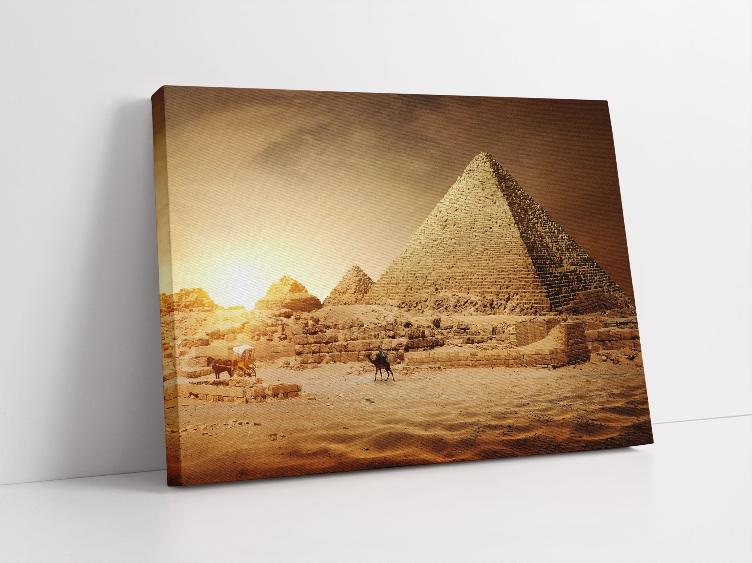 Pyramiden in Ägypten bei Sonnenuntergang Leinwandbild Studio