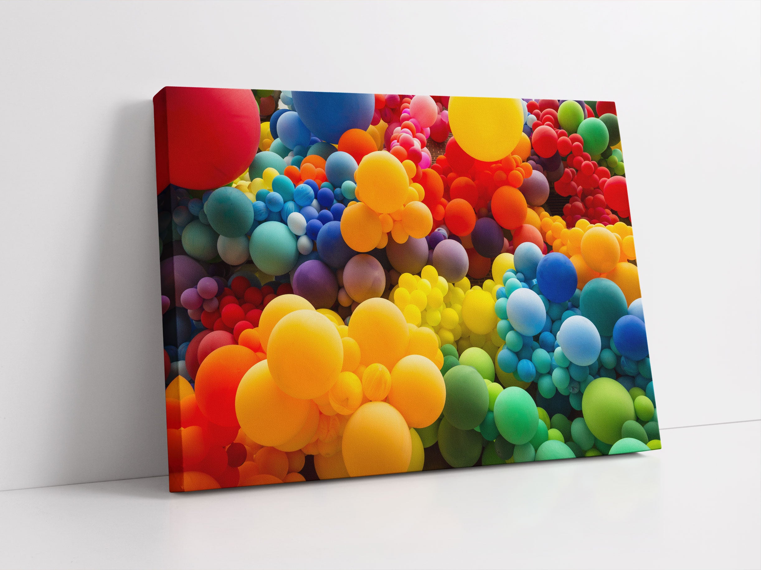 Hunderte bunte Luftballons Leinwandbild Studio