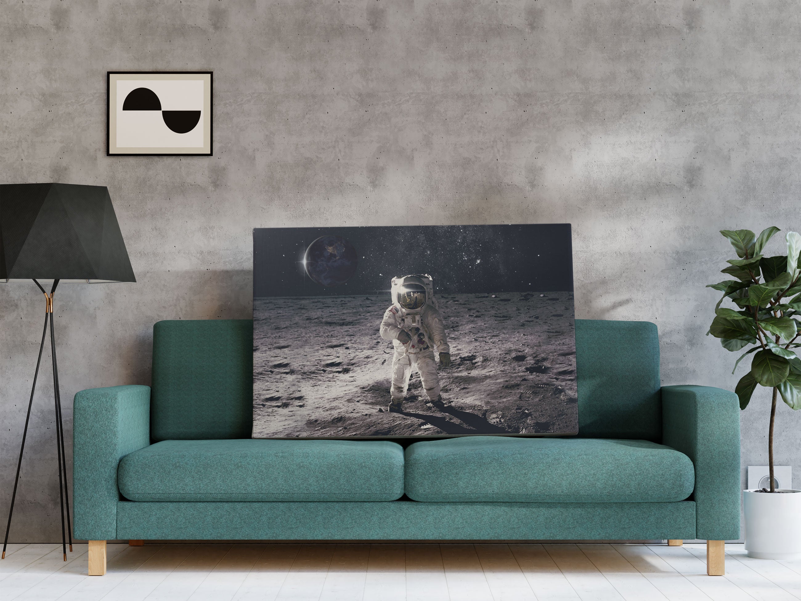 Einsamer Astronaut auf dem Mond Leinwandbild Regal