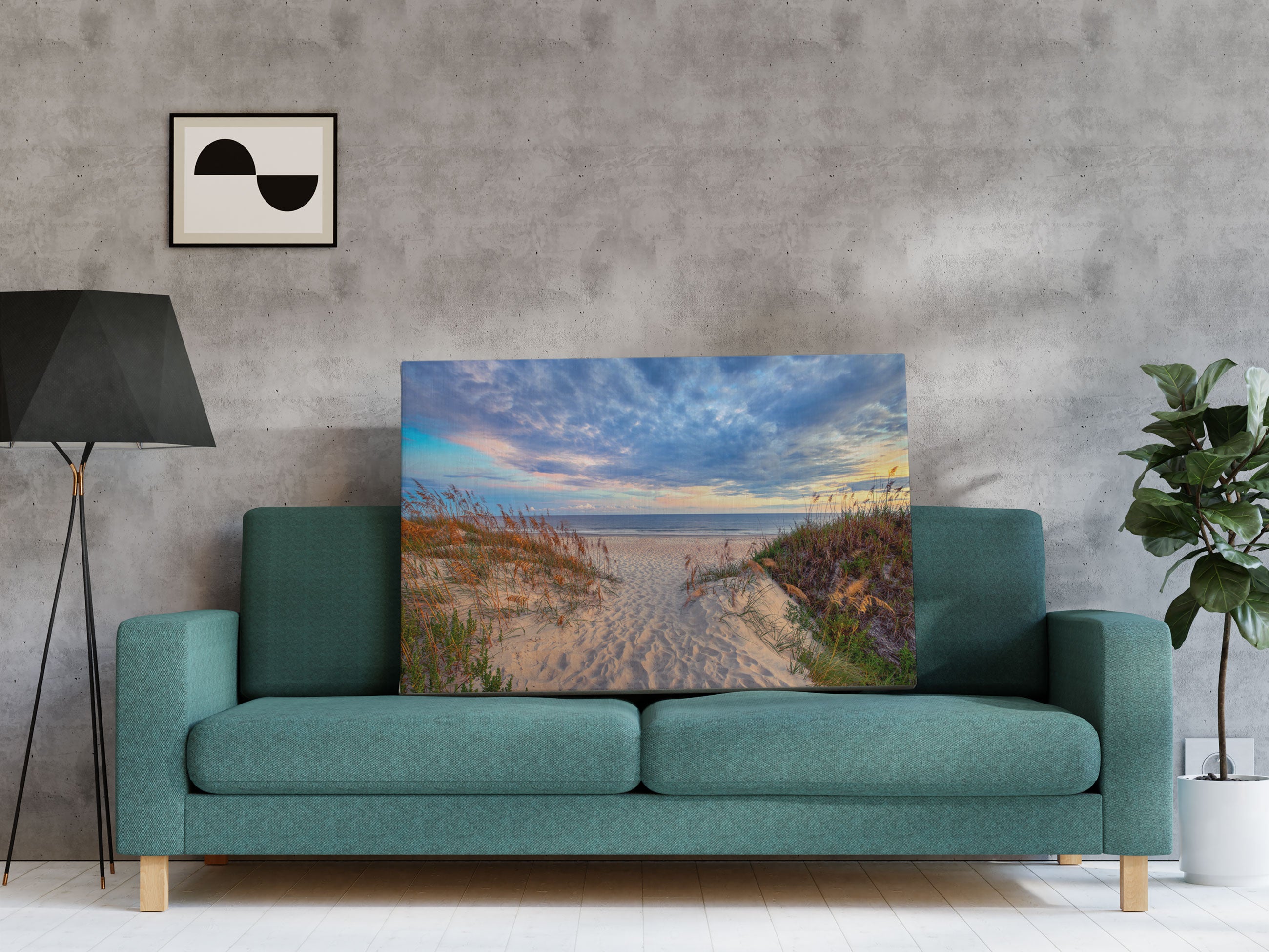 Düneneingang mit Meerblick Leinwandbild Regal