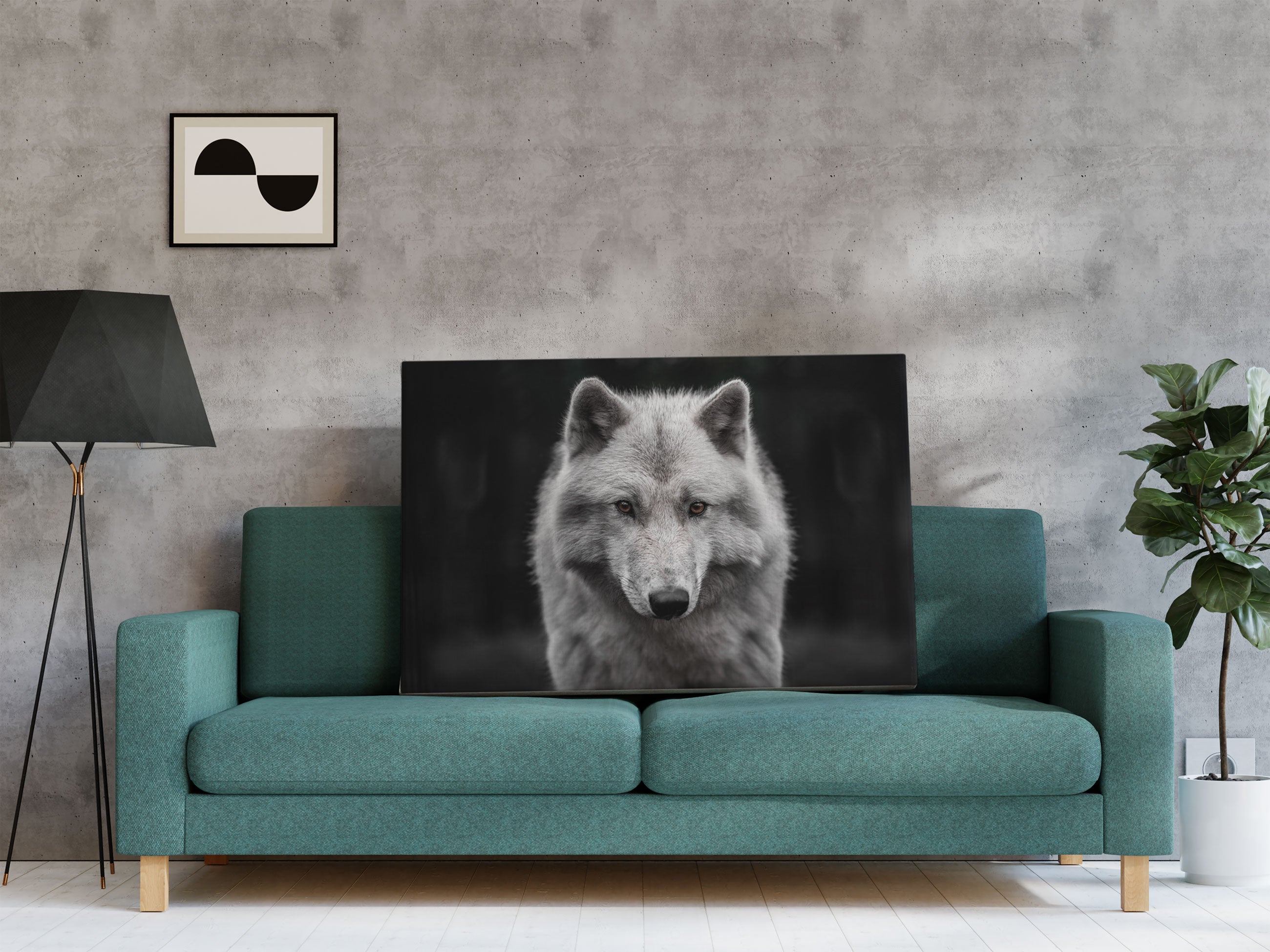 Nahaufnahme junger Polarwolf Leinwandbild Regal