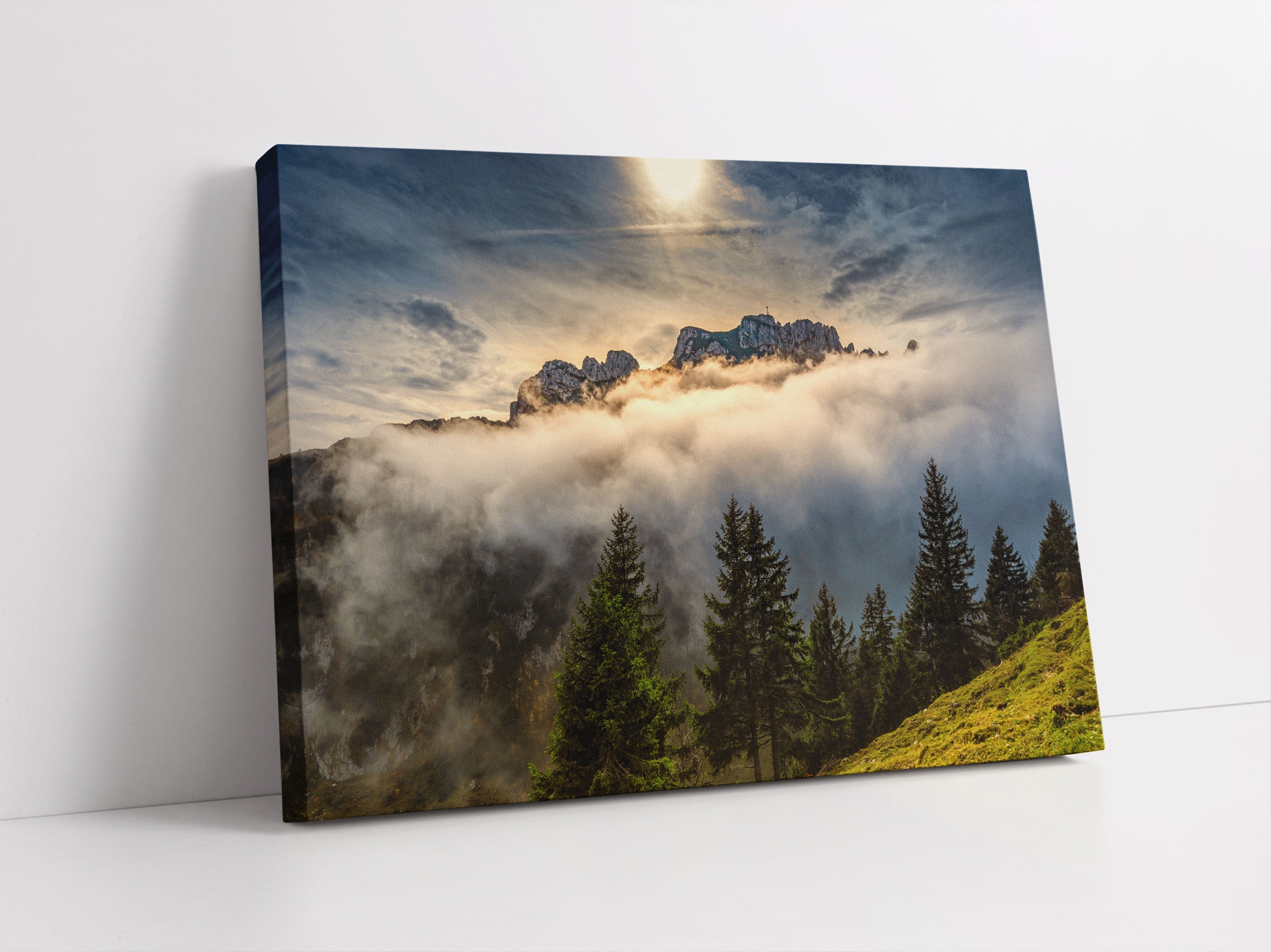 Aufsteigende Wolken in den Dolomiten Leinwandbild Studio